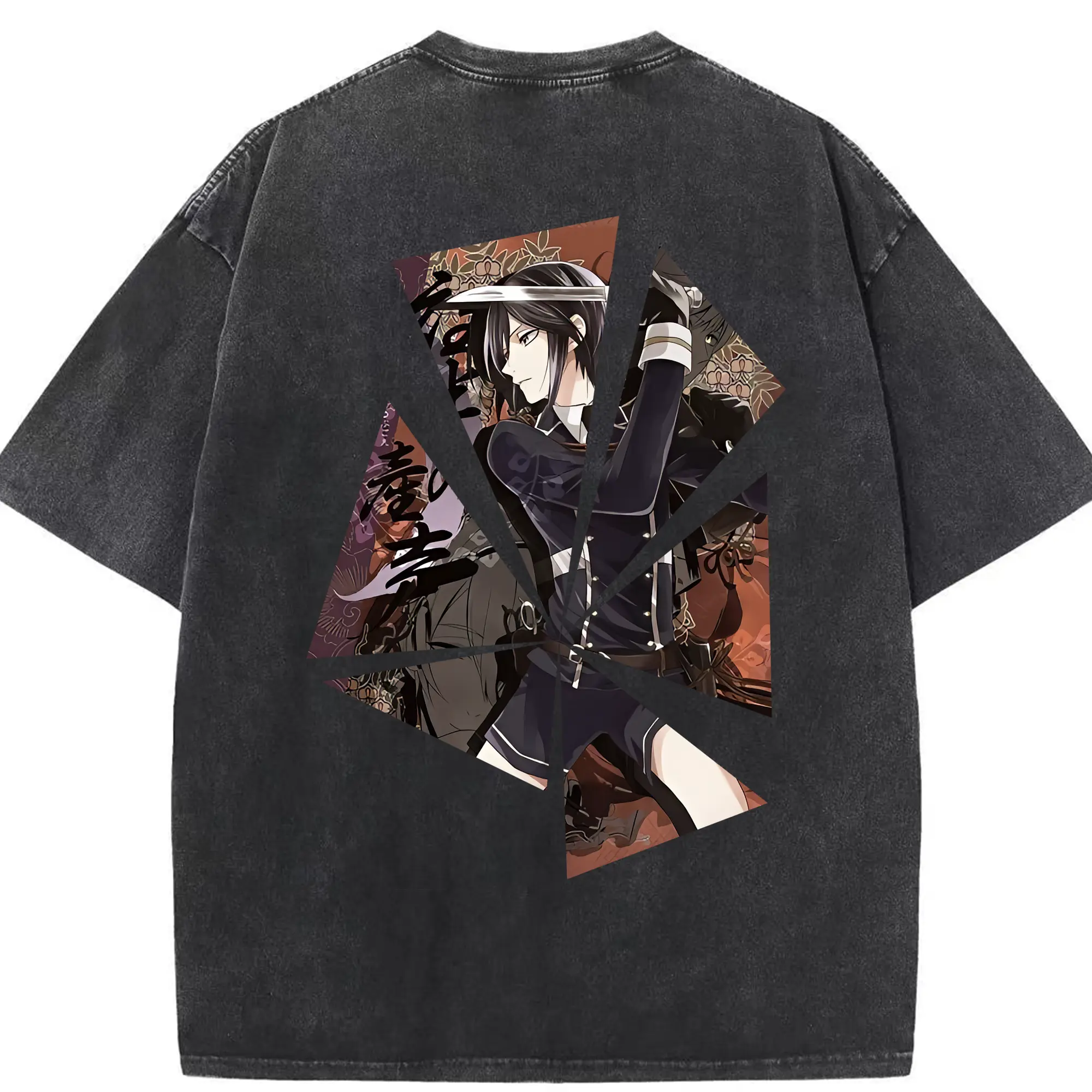 刀剣乱舞 グッズ,薬研藤四郎 - 綿100％ ヴィンテージ風 半袖Tシャツ ・ 背面プリント ・ 柔らか肌触り ・ 通気性 快適 ・ スポーツ カジュアル 外出用