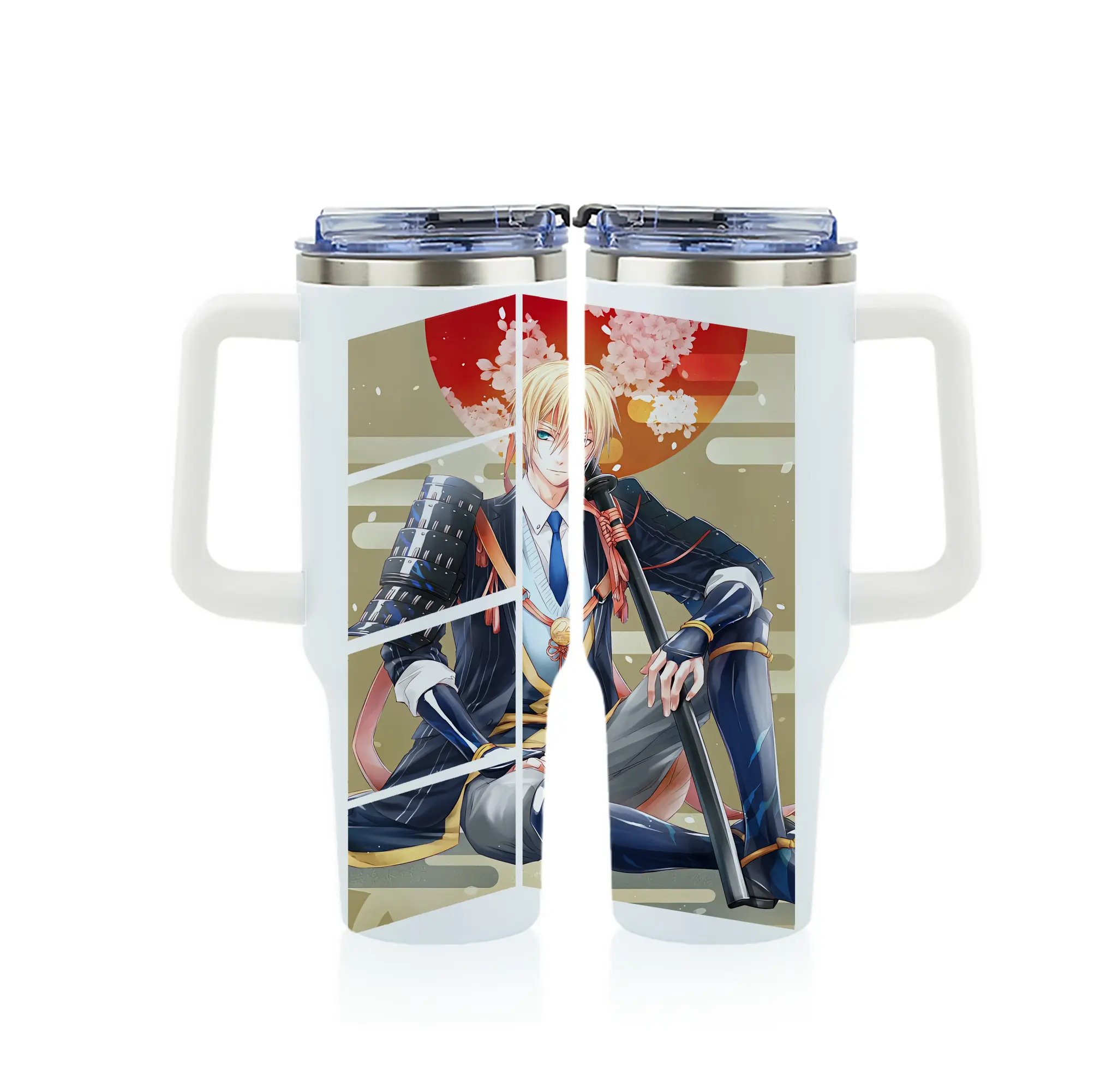 刀剣乱舞 グッズ,山姥切国広 - 1200mL フルプリント車用タンブラー ・ 304ステンレス 内側 ・ 201ステンレス 外側 ・ 保温 保冷 ・ 通勤 ドライブ アウトドア用