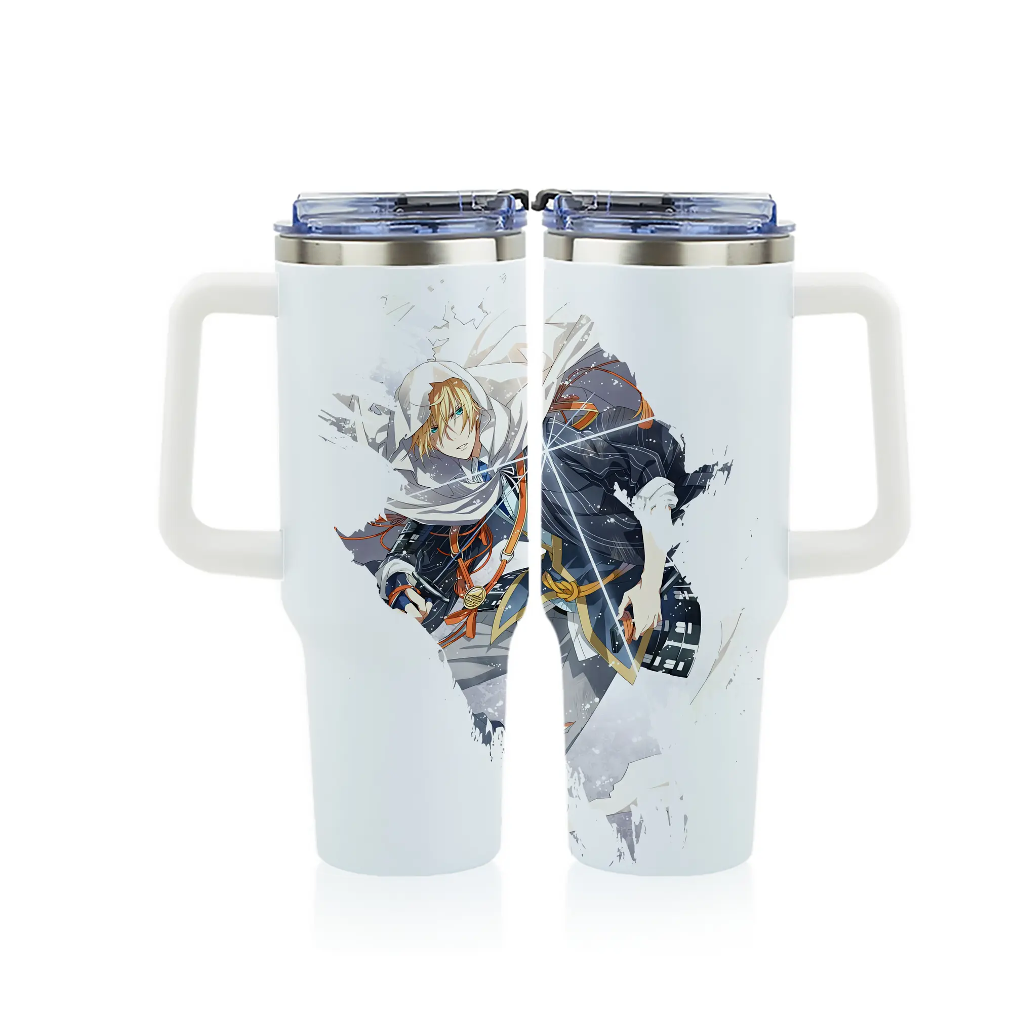 刀剣乱舞 グッズ,山姥切国広 - 1200mL フルプリント車用タンブラー ・ 304ステンレス 内側 ・ 201ステンレス 外側 ・ 保温 保冷 ・ 通勤 ドライブ アウトドア用