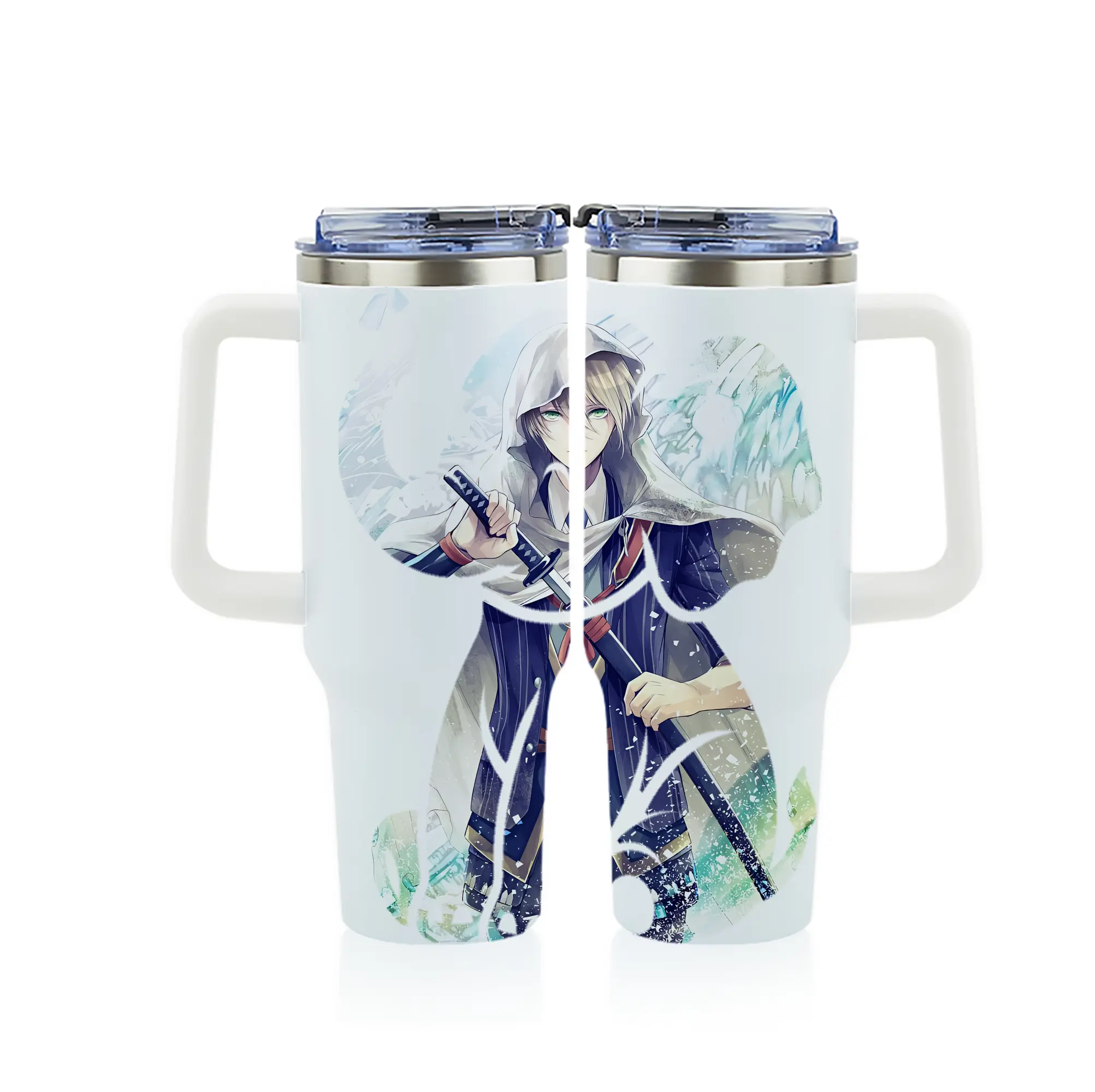 刀剣乱舞 グッズ,山姥切国広 - 1200mL フルプリント車用タンブラー ・ 304ステンレス 内側 ・ 201ステンレス 外側 ・ 保温 保冷 ・ 通勤 ドライブ アウトドア用