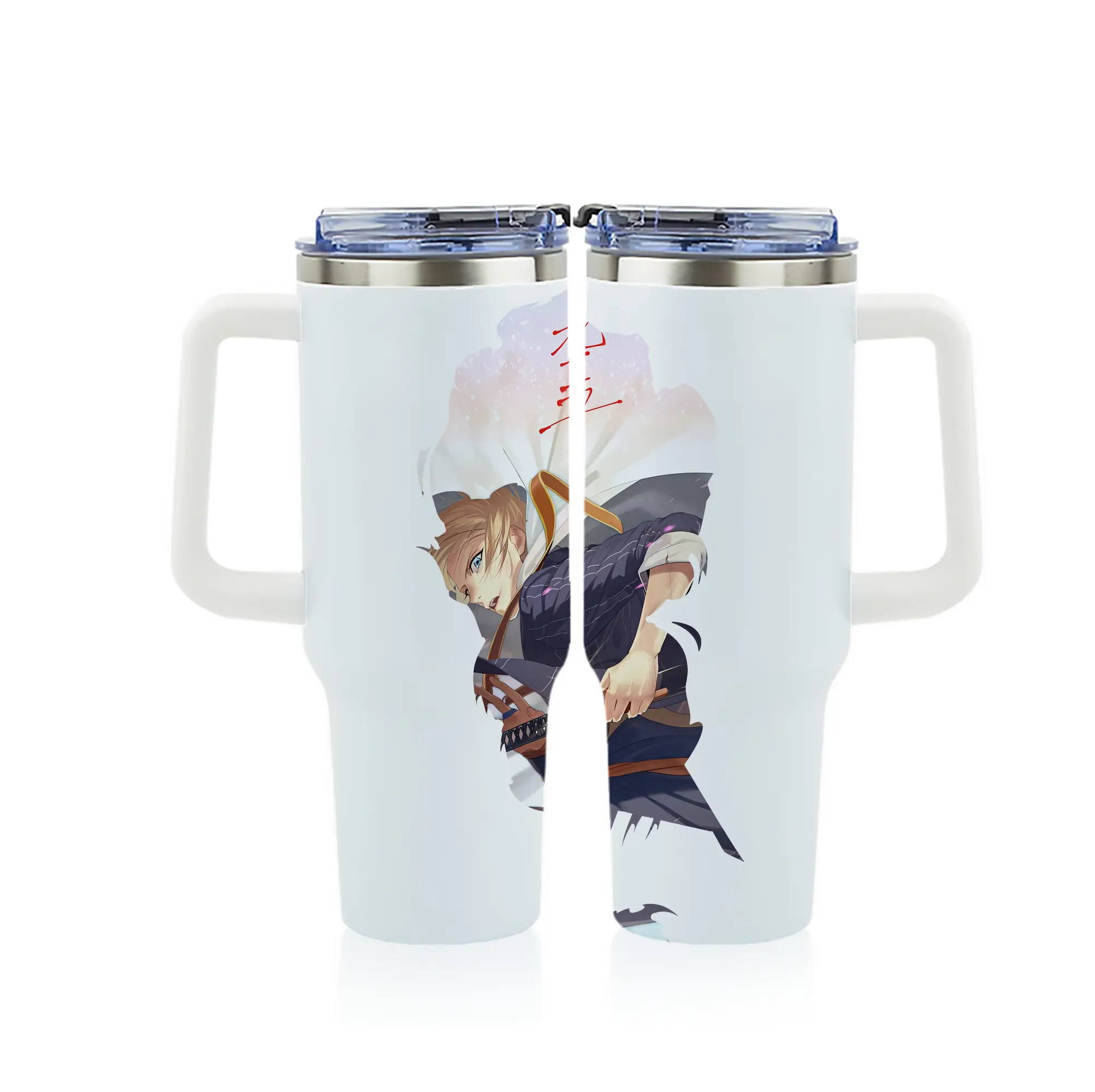 刀剣乱舞 グッズ,山姥切国広 - 1200mL フルプリント車用タンブラー ・ 304ステンレス 内側 ・ 201ステンレス 外側 ・ 保温 保冷 ・ 通勤 ドライブ アウトドア用