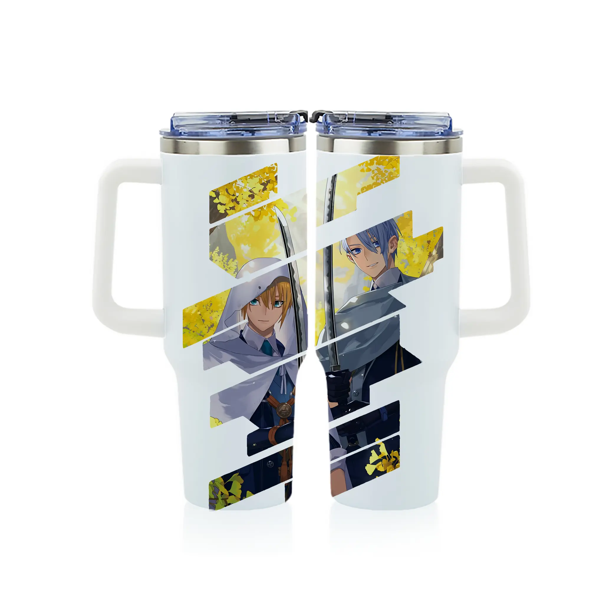 刀剣乱舞 グッズ,山姥切国広 - 1200mL フルプリント車用タンブラー ・ 304ステンレス 内側 ・ 201ステンレス 外側 ・ 保温 保冷 ・ 通勤 ドライブ アウトドア用