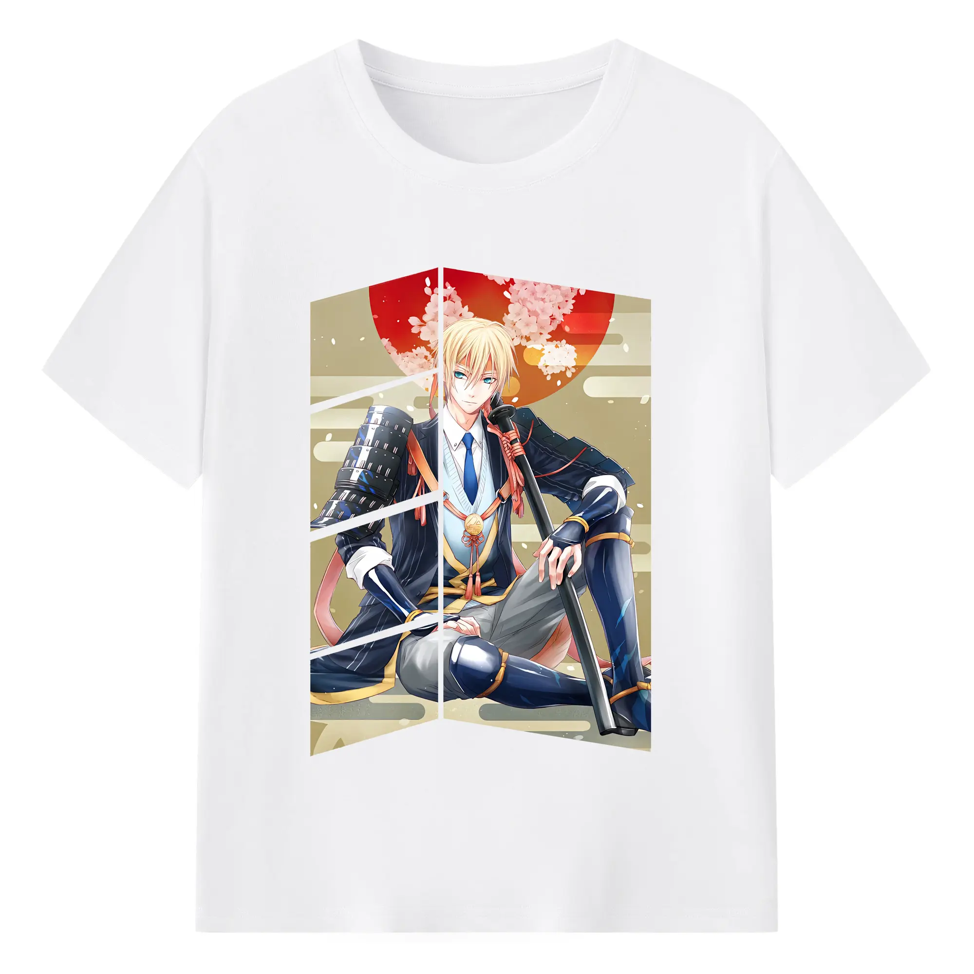 刀剣乱舞 グッズ,山姥切国広 - 綿100％ 半袖Tシャツ ・ フロントプリント ・ 快適 通気性 ・ 日常使い 散歩 スポーツ用