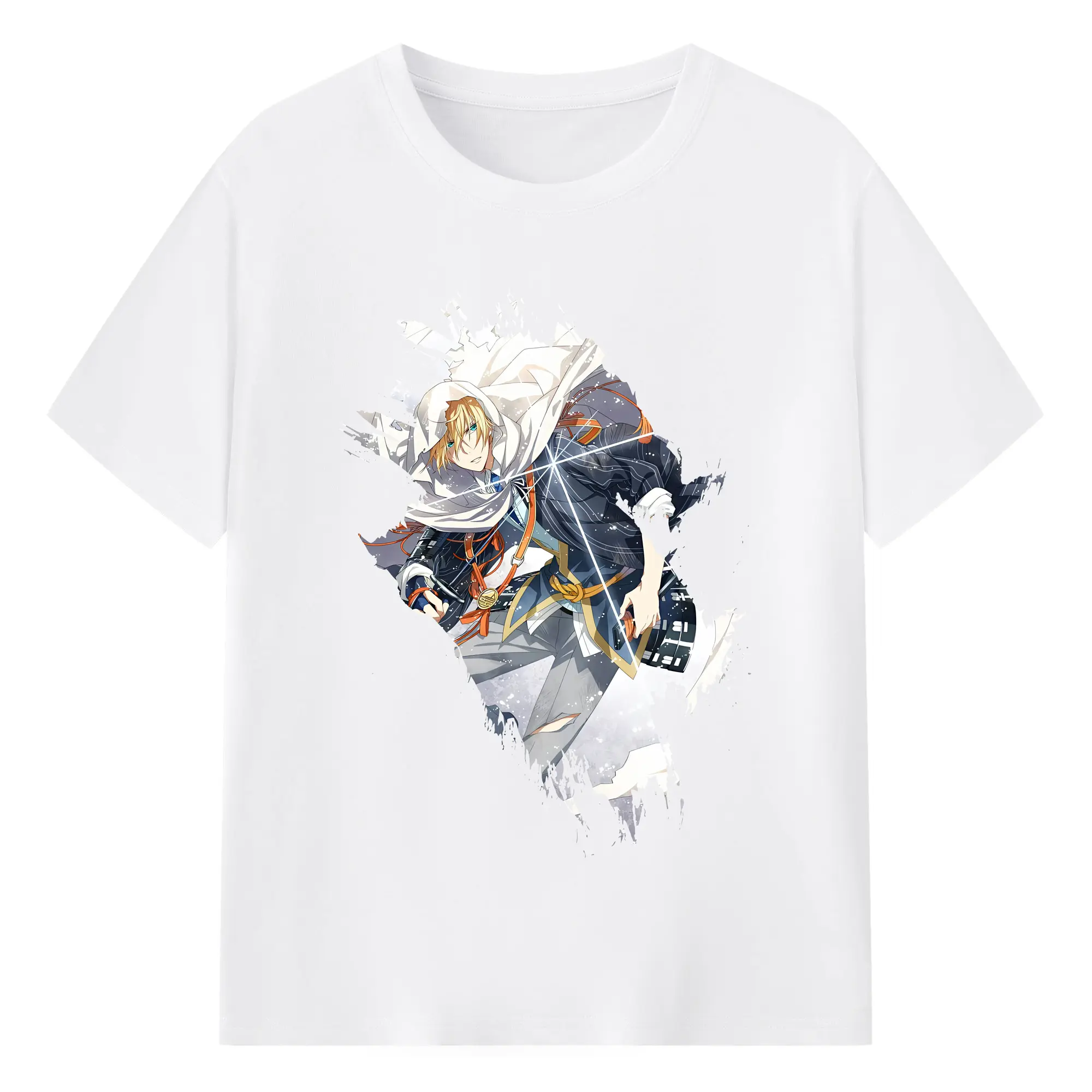 刀剣乱舞 グッズ,山姥切国広 - 綿100％ 半袖Tシャツ ・ フロントプリント ・ 快適 通気性 ・ 日常使い 散歩 スポーツ用