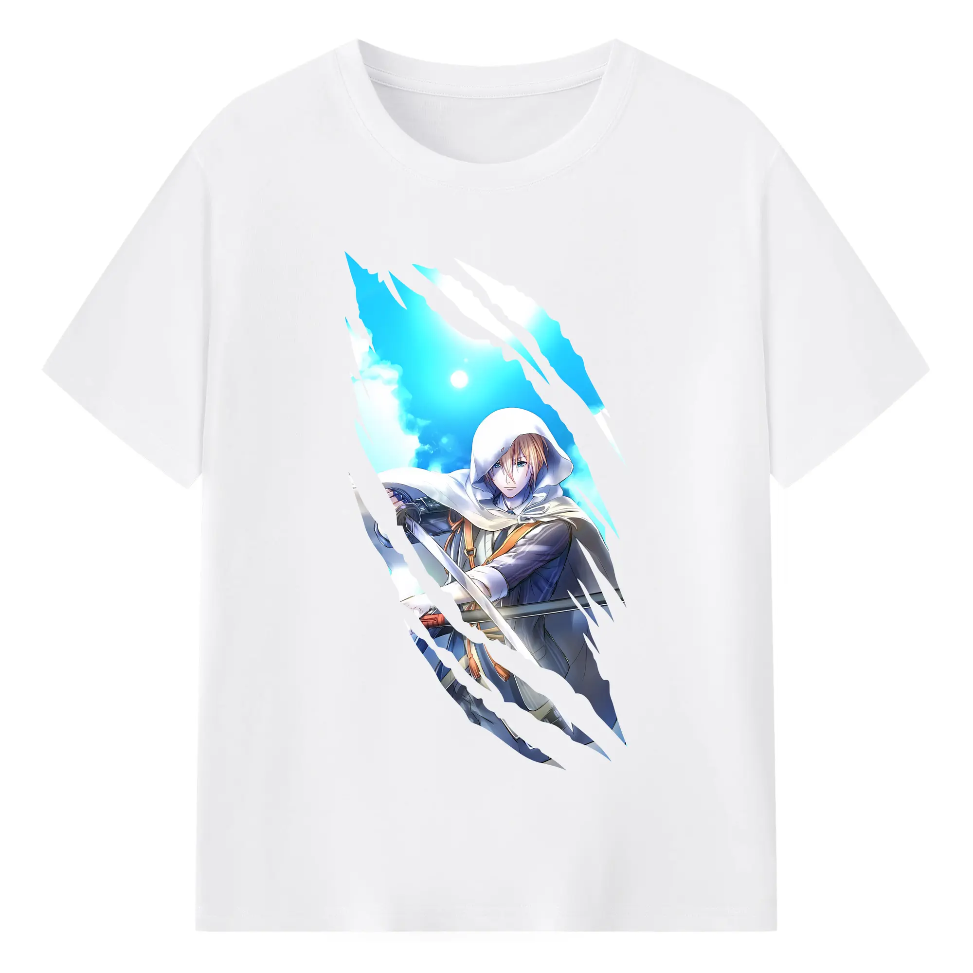 刀剣乱舞 グッズ,山姥切国広 - 綿100％ 半袖Tシャツ ・ フロントプリント ・ 快適 通気性 ・ 日常使い 散歩 スポーツ用