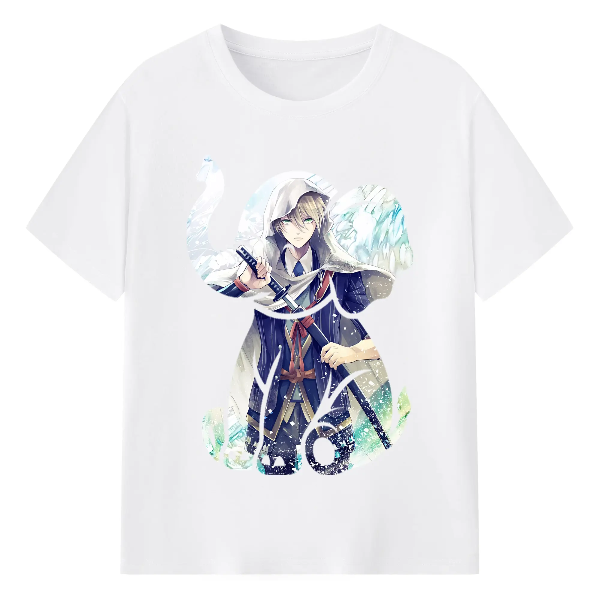 刀剣乱舞 グッズ,山姥切国広 - 綿100％ 半袖Tシャツ ・ フロントプリント ・ 快適 通気性 ・ 日常使い 散歩 スポーツ用