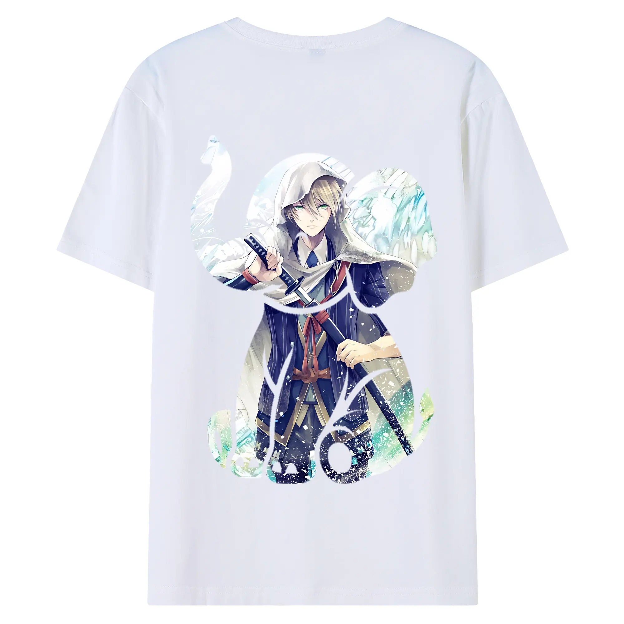 刀剣乱舞 グッズ,山姥切国広 - 綿100％ 半袖Tシャツ ・ バックプリント ・ 快適 通気性 ・ 日常使い 散歩 スポーツ用