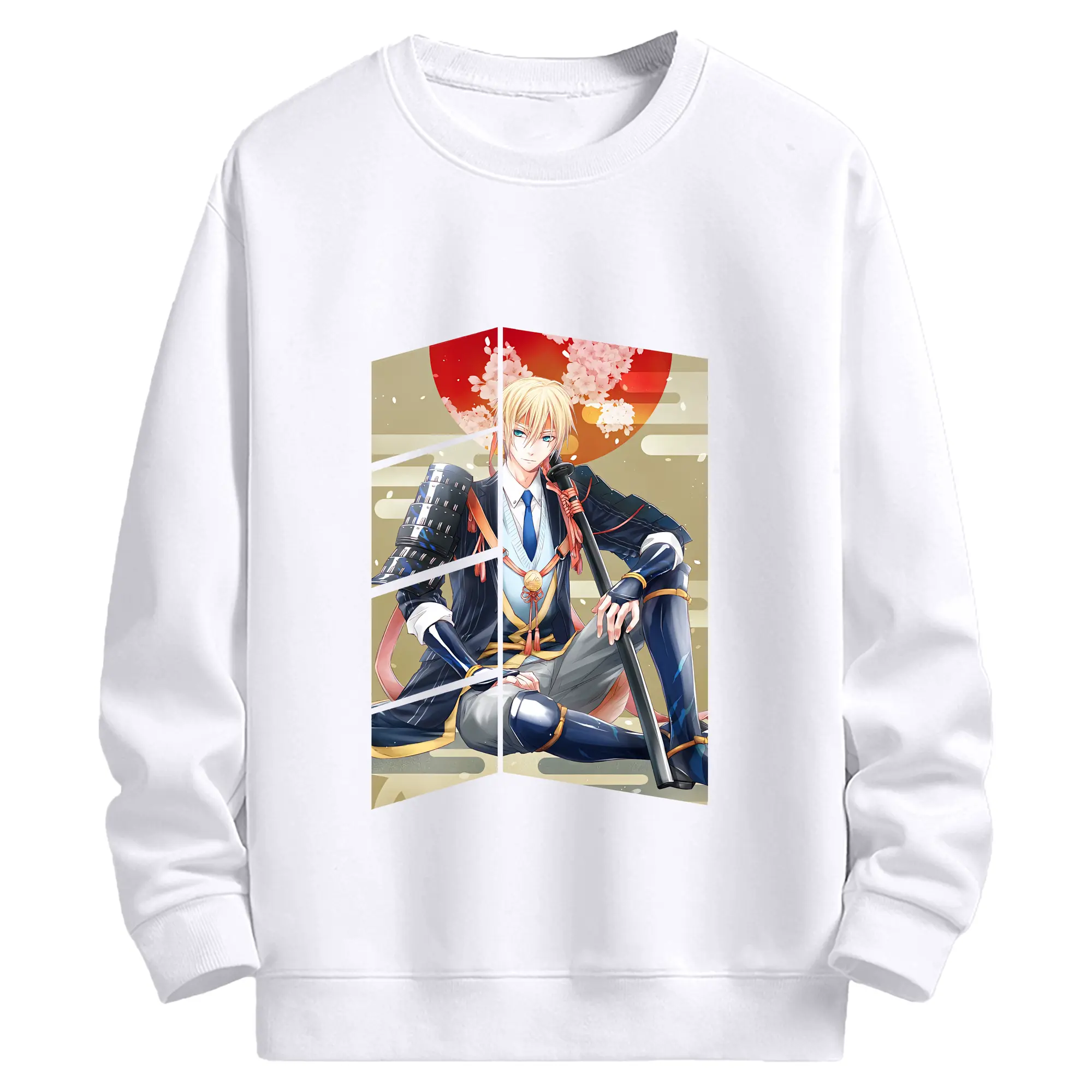 刀剣乱舞 グッズ,山姥切国広 - 高品質 クルーネック スウェット ・ コットン59％ ポリエステル41％ ・ ユニセックス 長袖 トレーナー ・ カジュアル デイリー スポーツ 散歩用