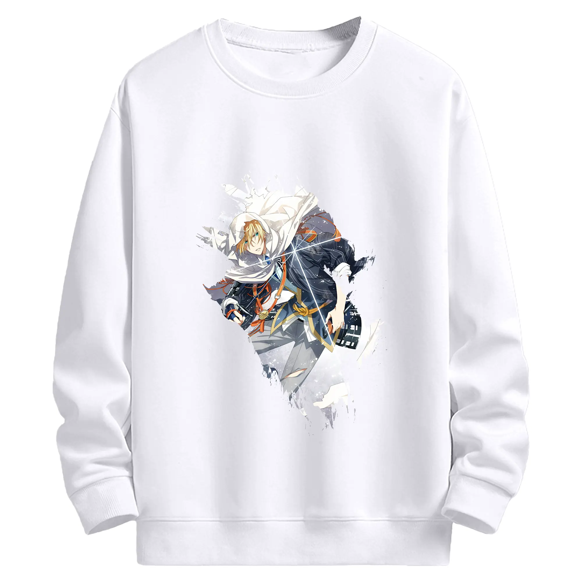 刀剣乱舞 グッズ,山姥切国広 - 高品質 クルーネック スウェット ・ コットン59％ ポリエステル41％ ・ ユニセックス 長袖 トレーナー ・ カジュアル デイリー スポーツ 散歩用