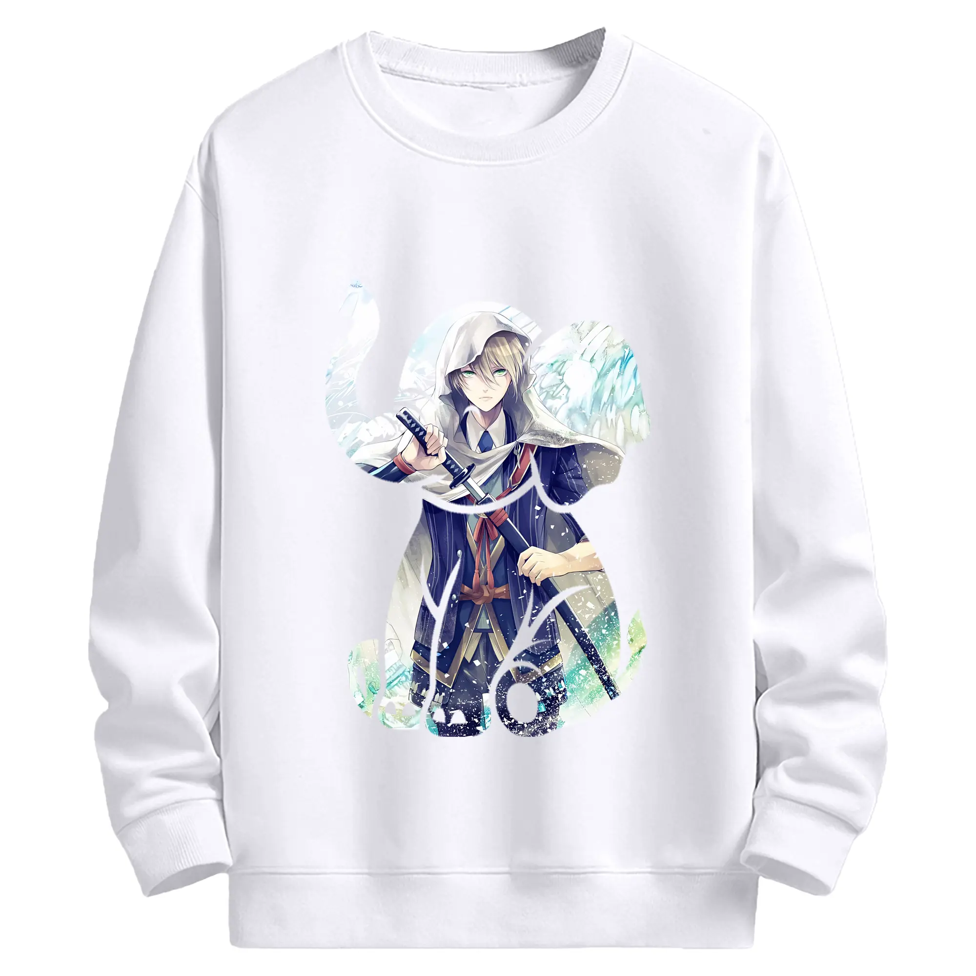 刀剣乱舞 グッズ,山姥切国広 - 高品質 クルーネック スウェット ・ コットン59％ ポリエステル41％ ・ ユニセックス 長袖 トレーナー ・ カジュアル デイリー スポーツ 散歩用