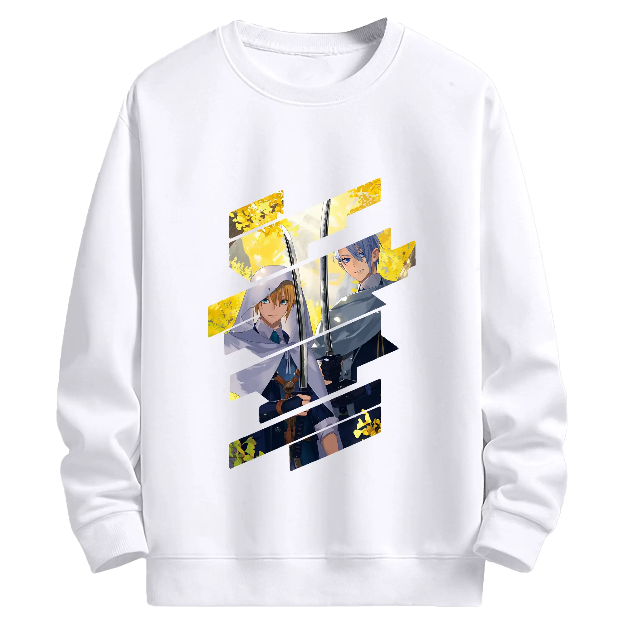 刀剣乱舞 グッズ,山姥切国広 - 高品質 クルーネック スウェット ・ コットン59％ ポリエステル41％ ・ ユニセックス 長袖 トレーナー ・ カジュアル デイリー スポーツ 散歩用