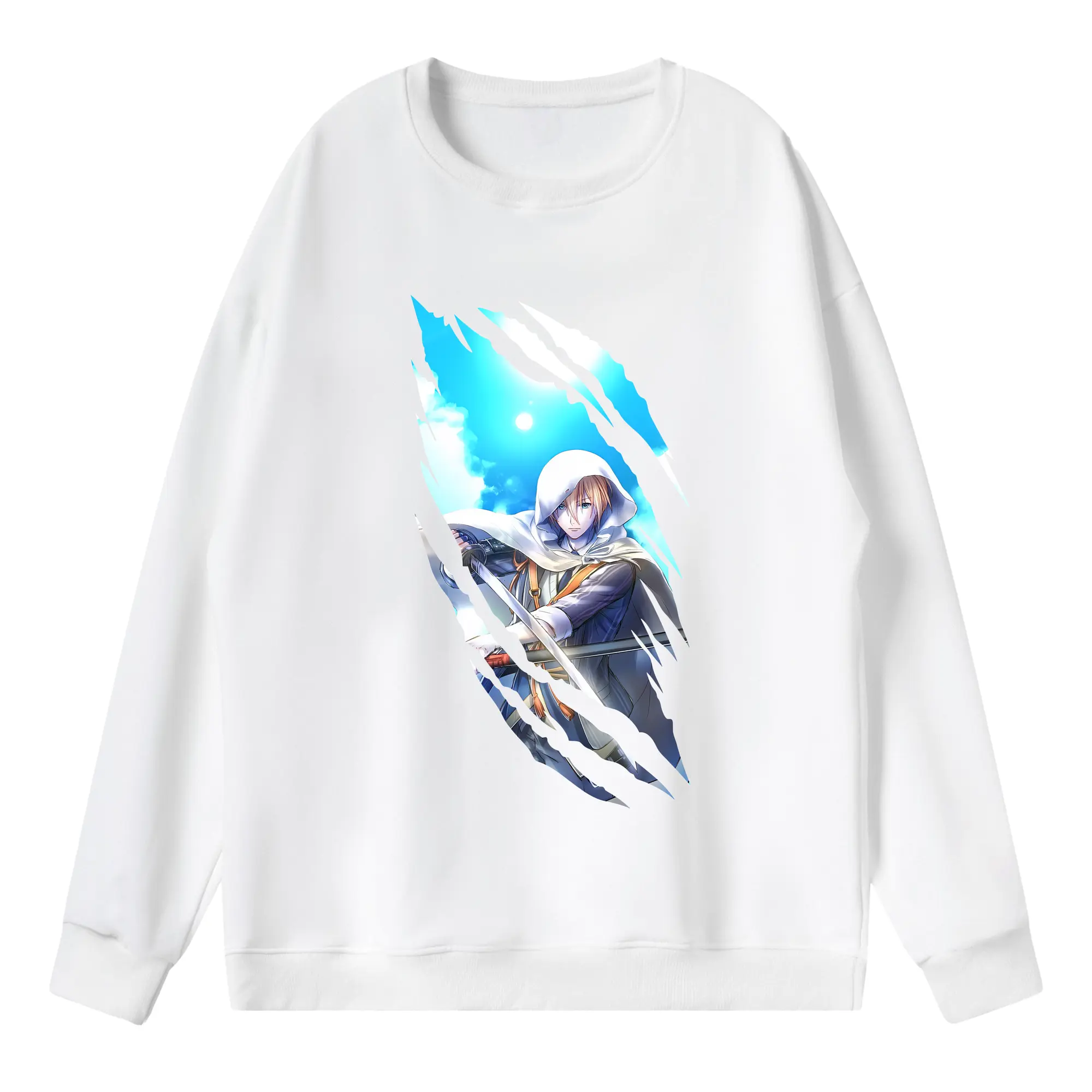 刀剣乱舞 グッズ,山姥切国広 - 薄手 クルーネック スウェット 裏毛260g · ポリエステル 春秋向け カジュアル 男女兼用 · トレーナー デイリー スポーツ 散歩に最適