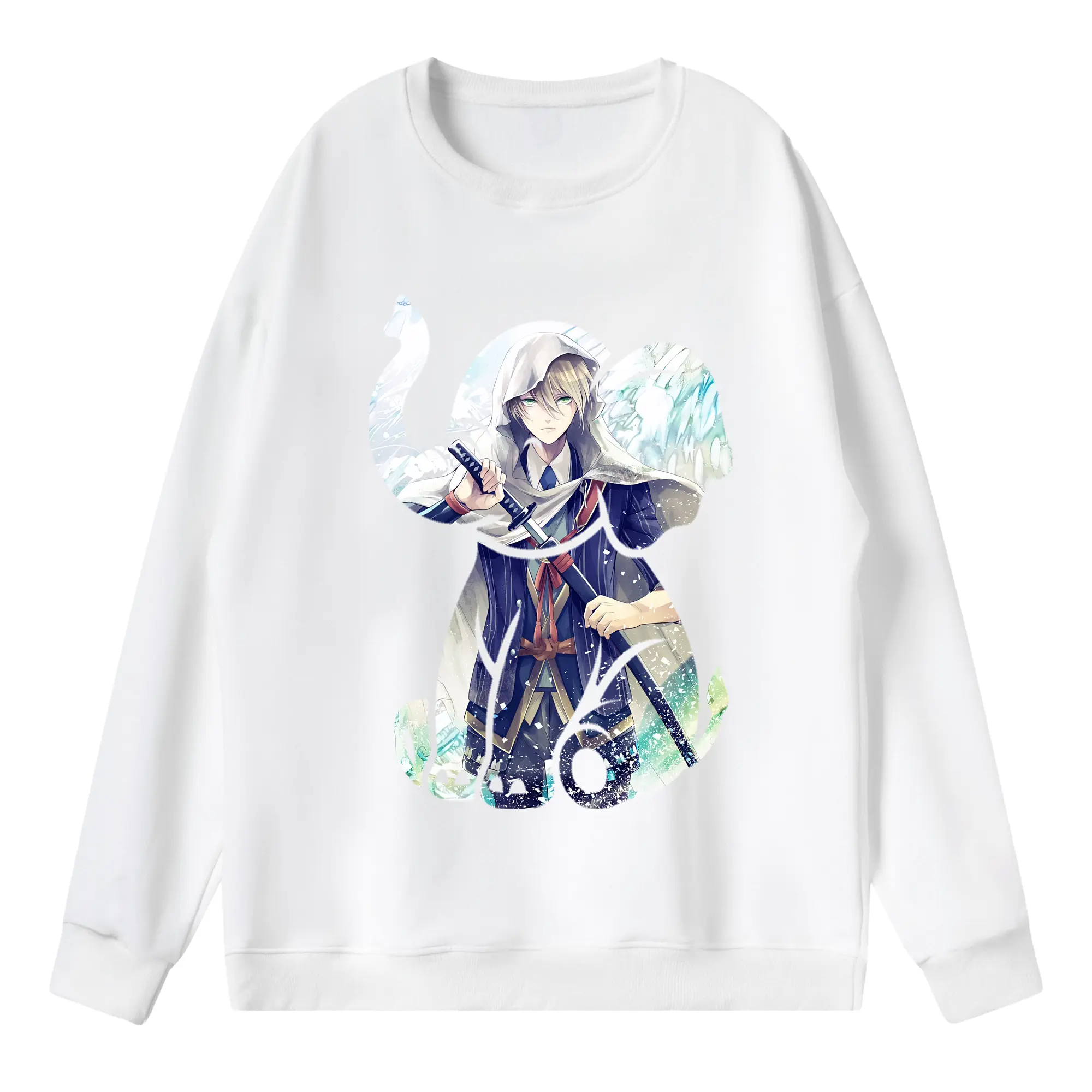 刀剣乱舞 グッズ,山姥切国広 - 薄手 クルーネック スウェット 裏毛260g · ポリエステル 春秋向け カジュアル 男女兼用 · トレーナー デイリー スポーツ 散歩に最適