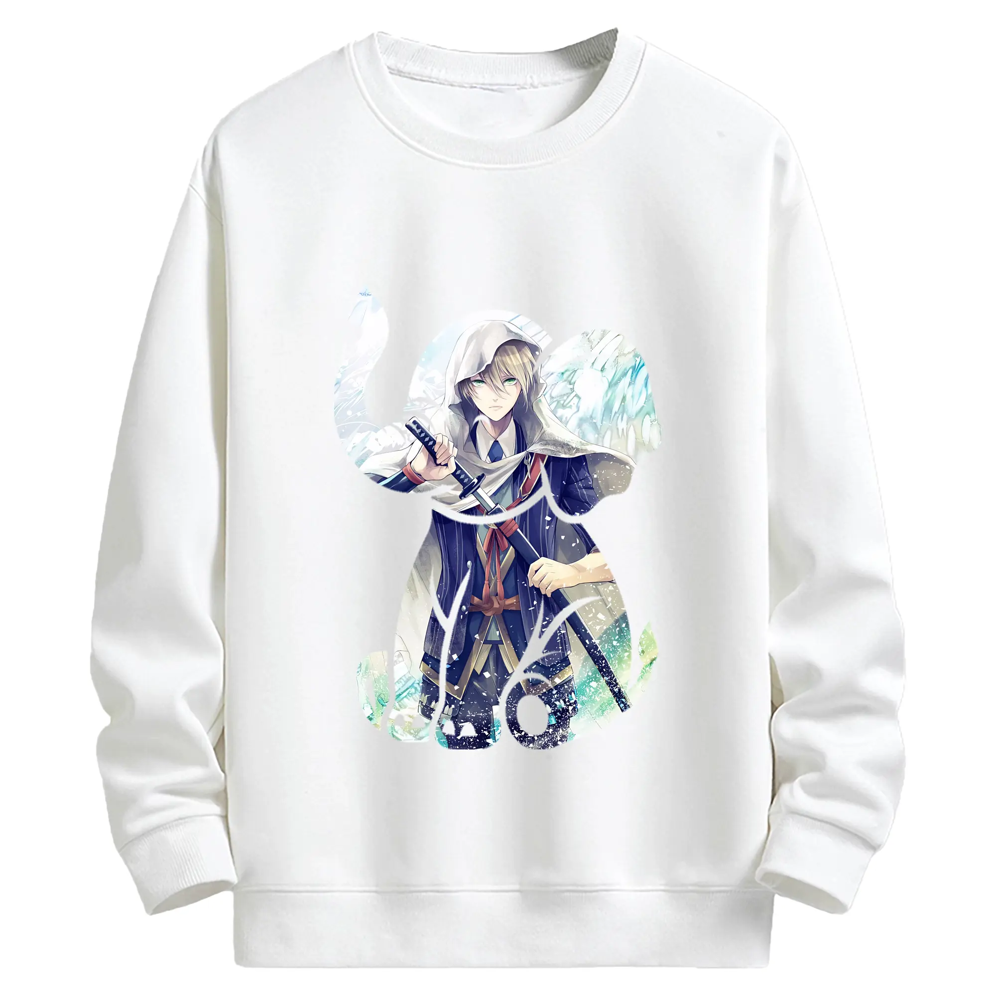 刀剣乱舞 グッズ,山姥切国広 - キッズ クルーネックスウェットシャツ ・ フロントプリント ・ 綿80％ ポリエステル20％ ・ 快適 通学 スポーツ 日常使い お散歩用