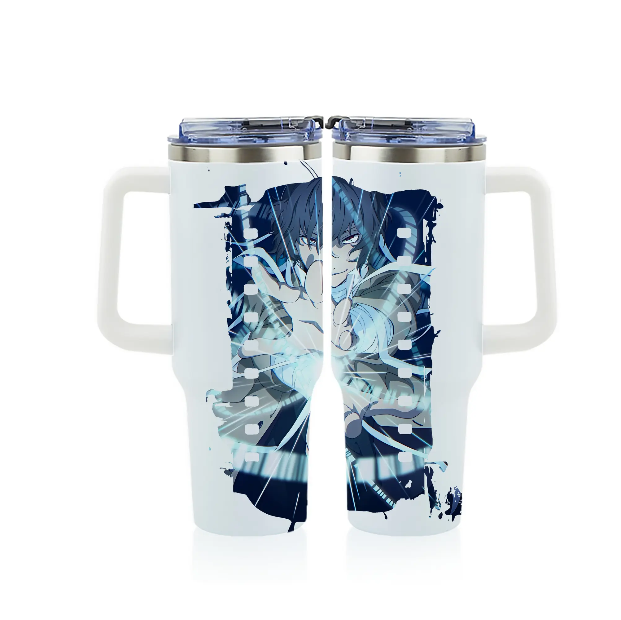 文豪ストレイドッグス グッズ,太宰治 - 1200mL フルプリント車用タンブラー ・ 304ステンレス 内側 ・ 201ステンレス 外側 ・ 保温 保冷 ・ 通勤 ドライブ アウトドア用