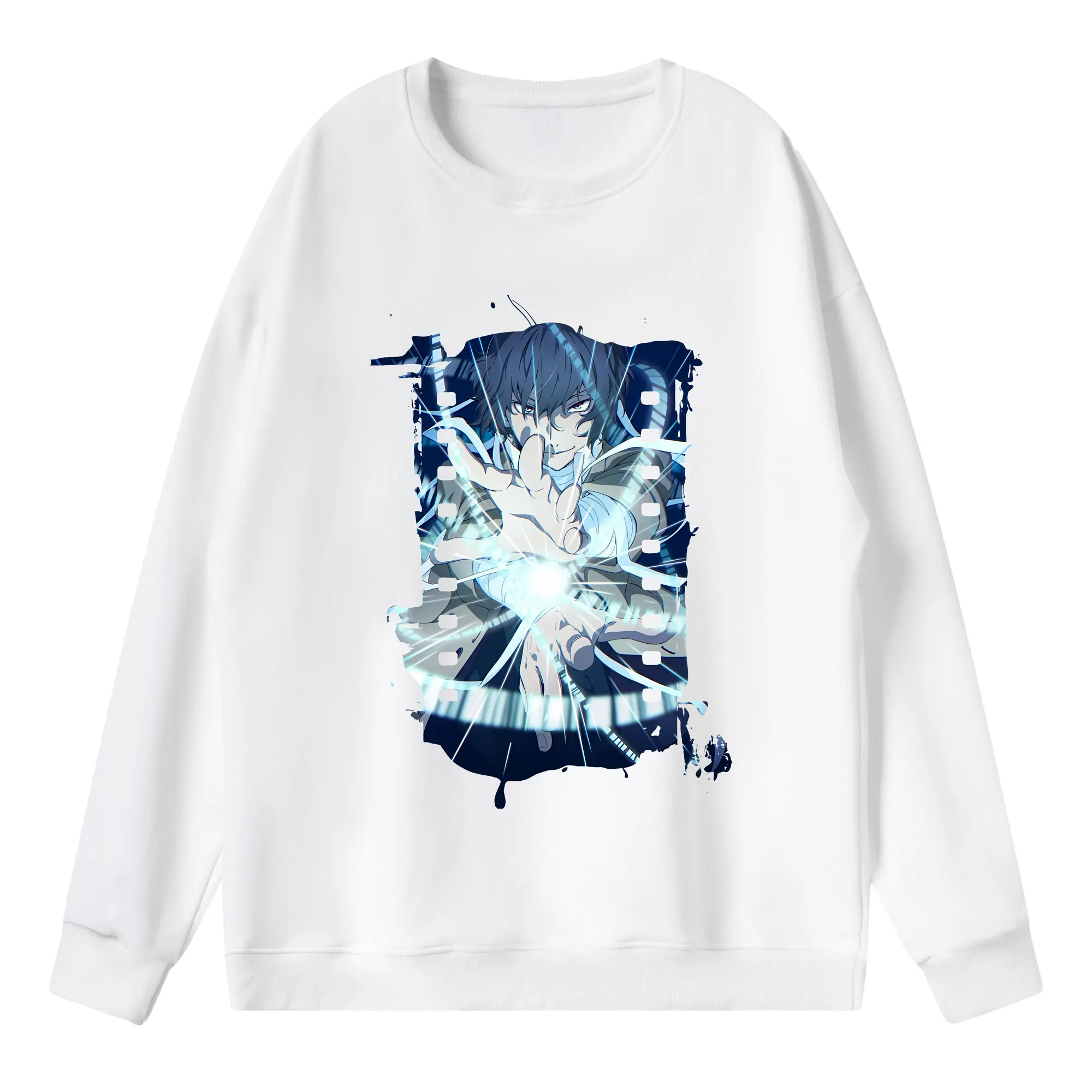 文豪ストレイドッグス グッズ,太宰治 - 薄手 クルーネック スウェット 裏毛260g · ポリエステル 春秋向け カジュアル 男女兼用 · トレーナー デイリー スポーツ 散歩に最適