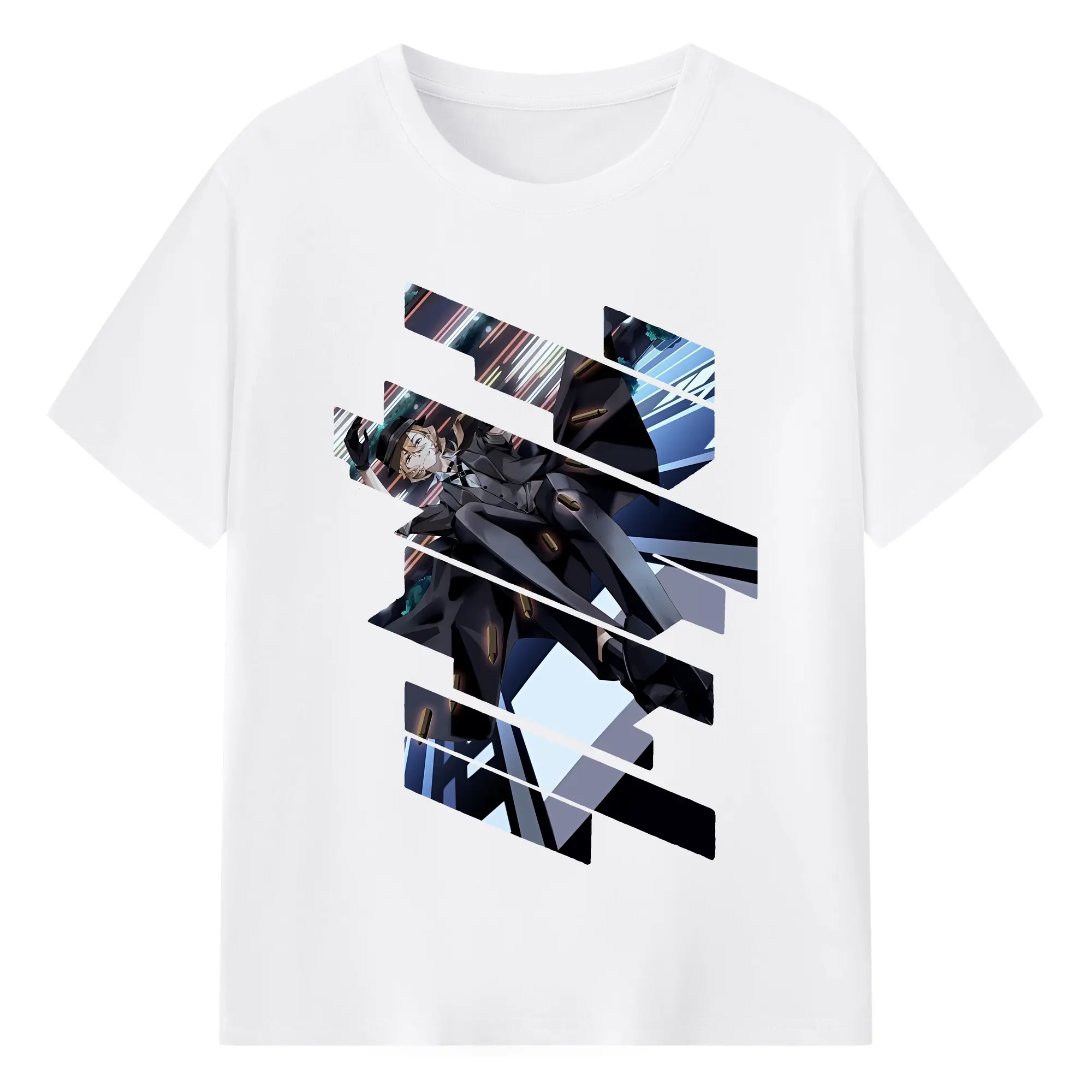 文豪ストレイドッグス グッズ,中原中也 - 綿100％ 半袖Tシャツ ・ フロントプリント ・ 快適 通気性 ・ 日常使い 散歩 スポーツ用