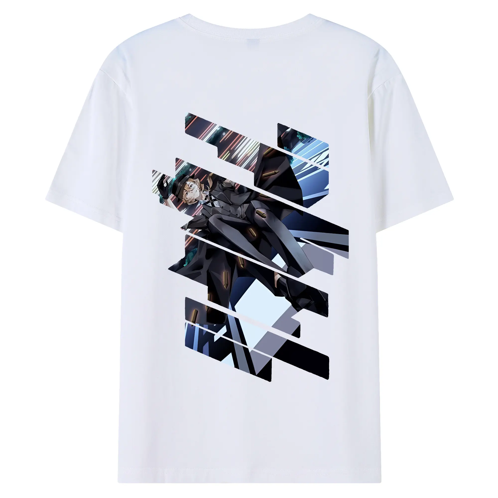 文豪ストレイドッグス グッズ,中原中也 - 綿100％ 半袖Tシャツ ・ バックプリント ・ 快適 通気性 ・ 日常使い 散歩 スポーツ用