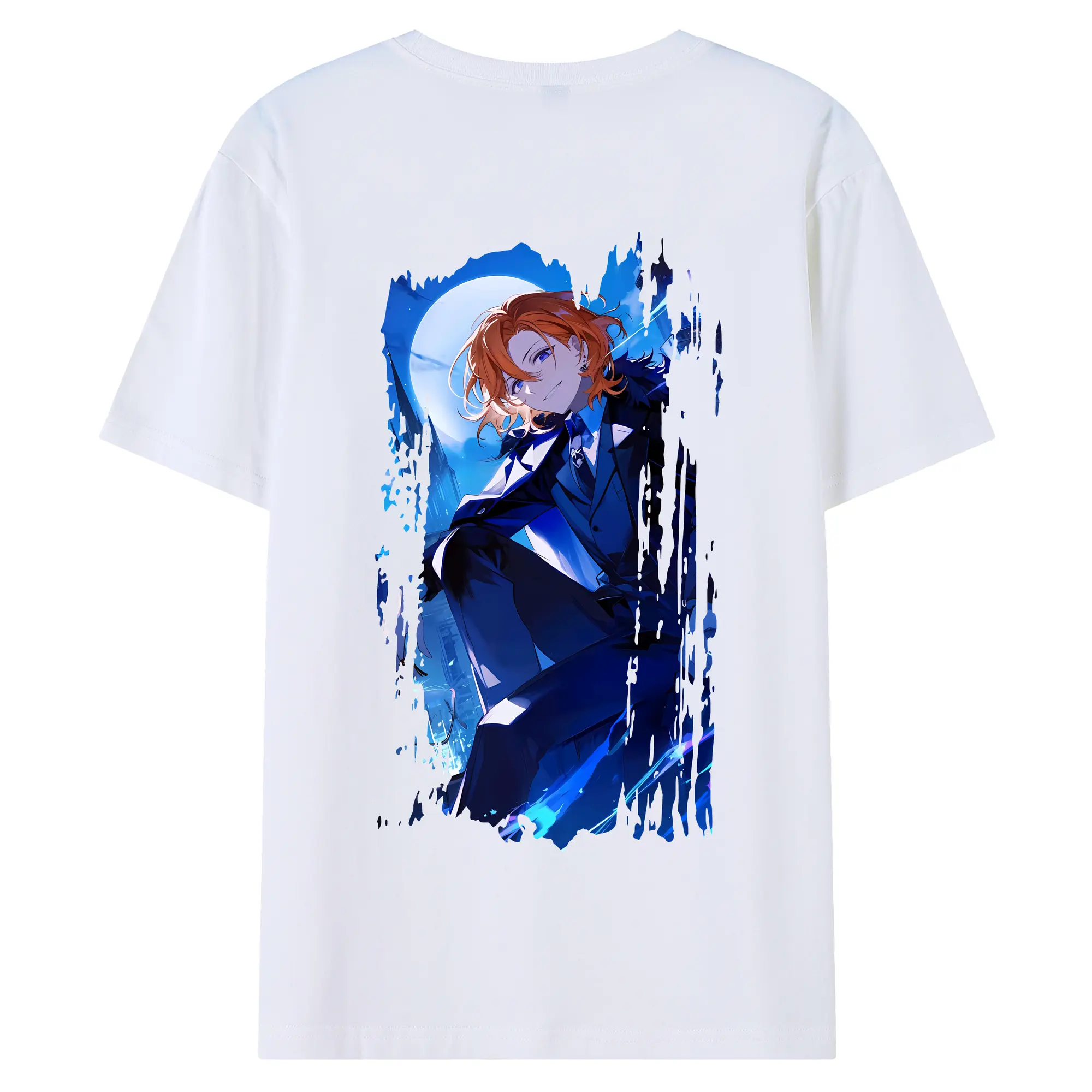 文豪ストレイドッグス グッズ,中原中也 - 綿100％ 半袖Tシャツ ・ バックプリント ・ 快適 通気性 ・ 日常使い 散歩 スポーツ用