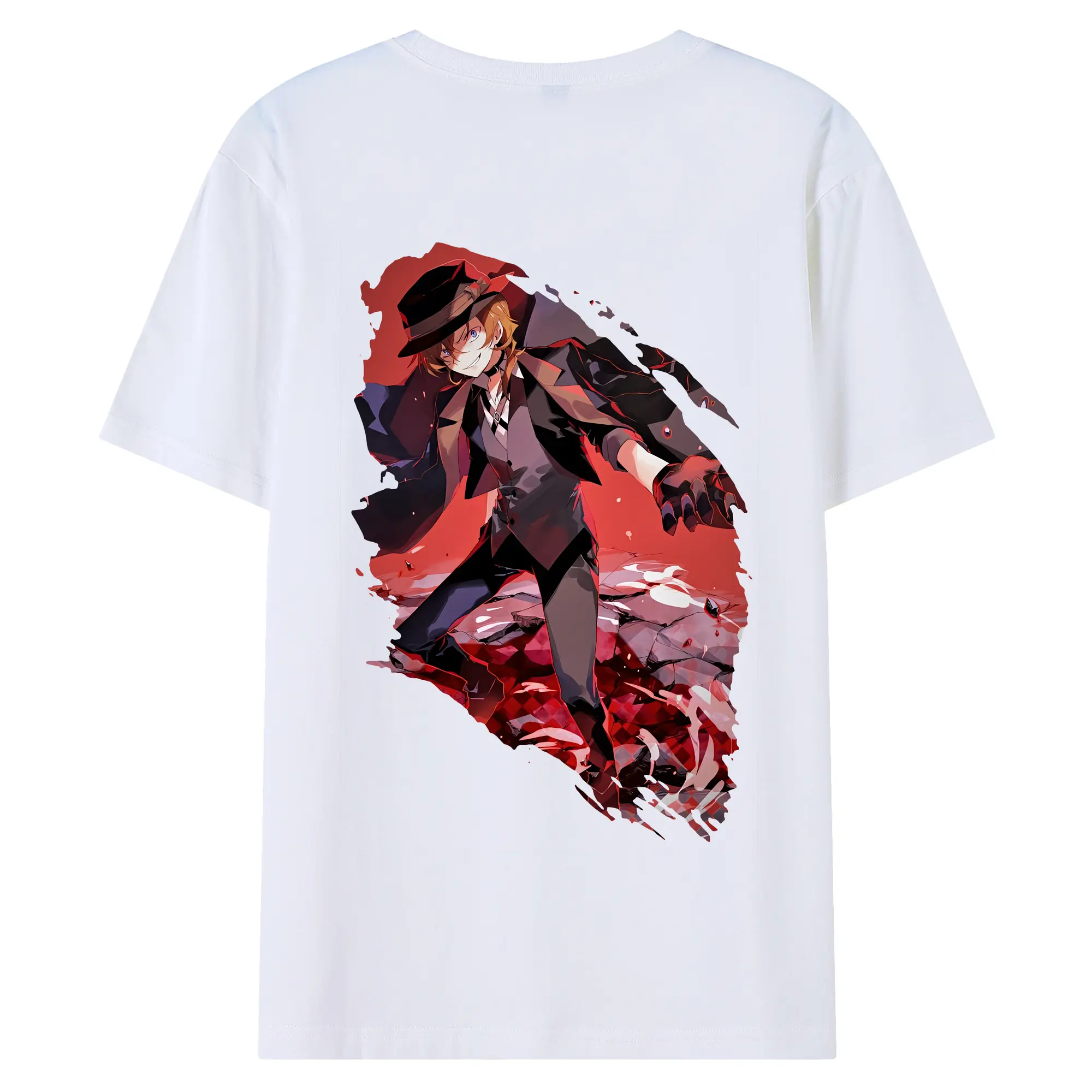 文豪ストレイドッグス グッズ,中原中也 - 綿100％ 半袖Tシャツ ・ バックプリント ・ 快適 通気性 ・ 日常使い 散歩 スポーツ用