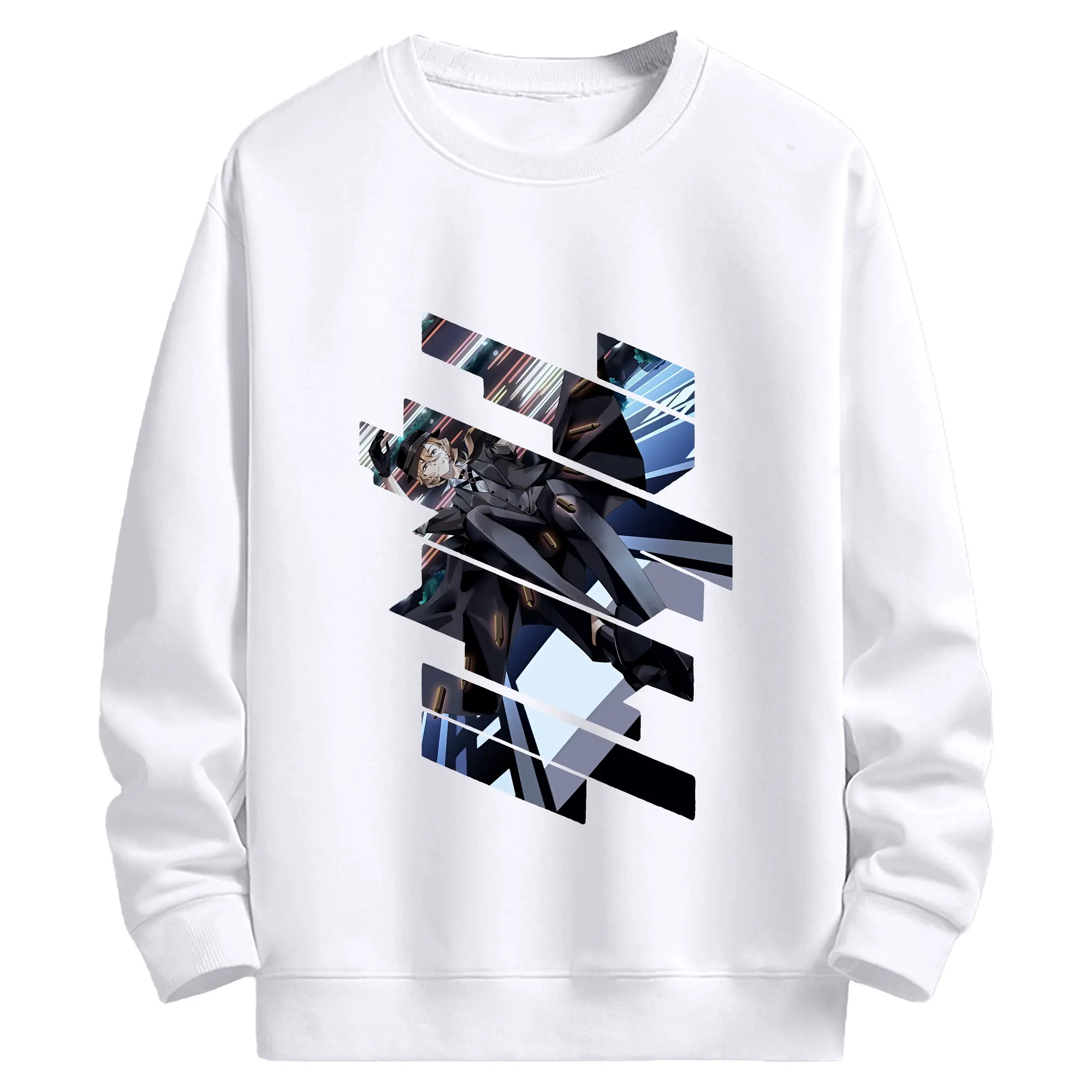 文豪ストレイドッグス グッズ,中原中也 - 高品質 クルーネック スウェット ・ コットン59％ ポリエステル41％ ・ ユニセックス 長袖 トレーナー ・ カジュアル デイリー スポーツ 散歩用