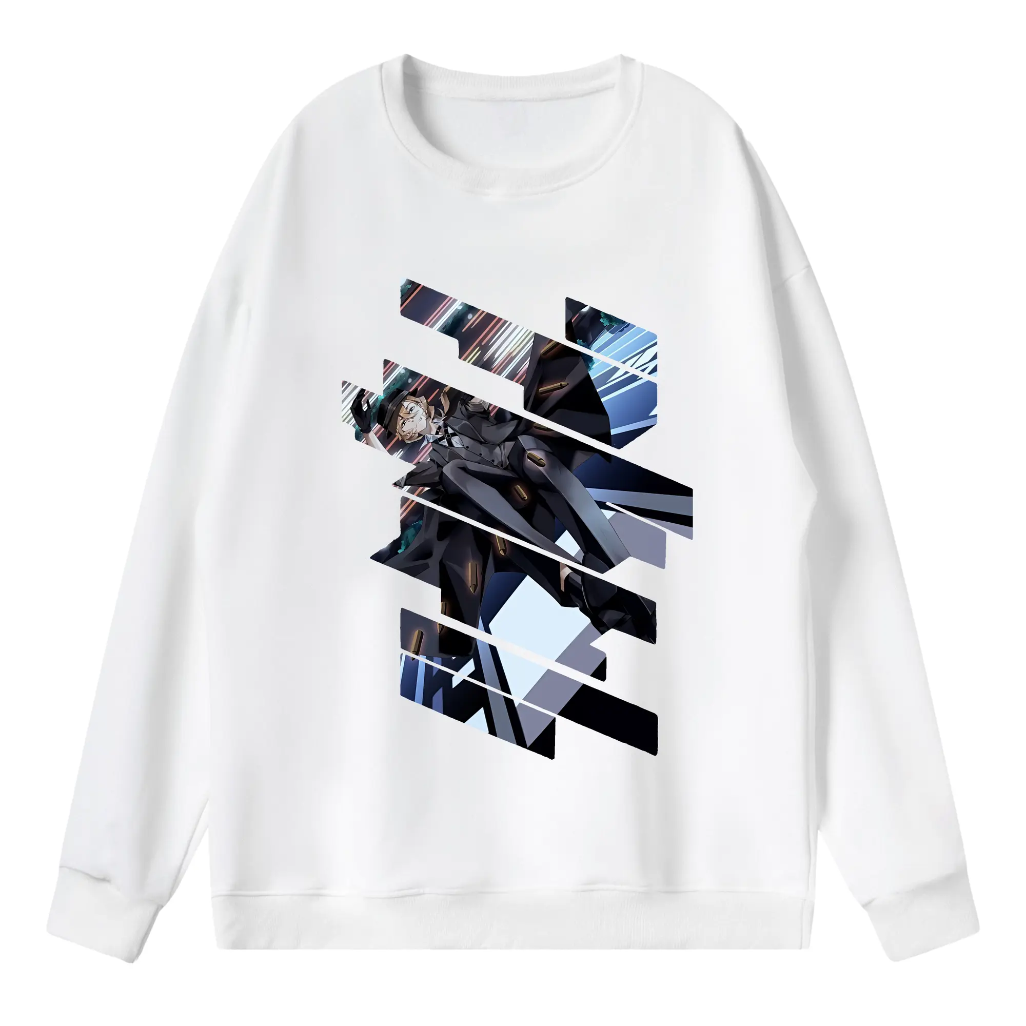 文豪ストレイドッグス グッズ,中原中也 - 薄手 クルーネック スウェット 裏毛260g · ポリエステル 春秋向け カジュアル 男女兼用 · トレーナー デイリー スポーツ 散歩に最適