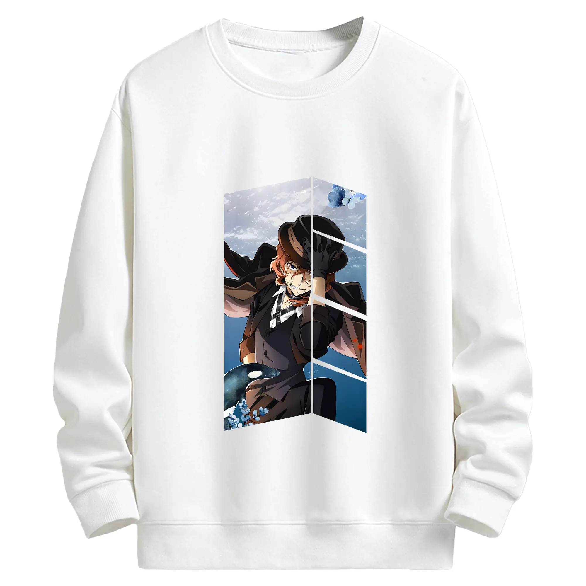 文豪ストレイドッグス グッズ,中原中也 - キッズ クルーネックスウェットシャツ ・ フロントプリント ・ 綿80％ ポリエステル20％ ・ 快適 通学 スポーツ 日常使い お散歩用