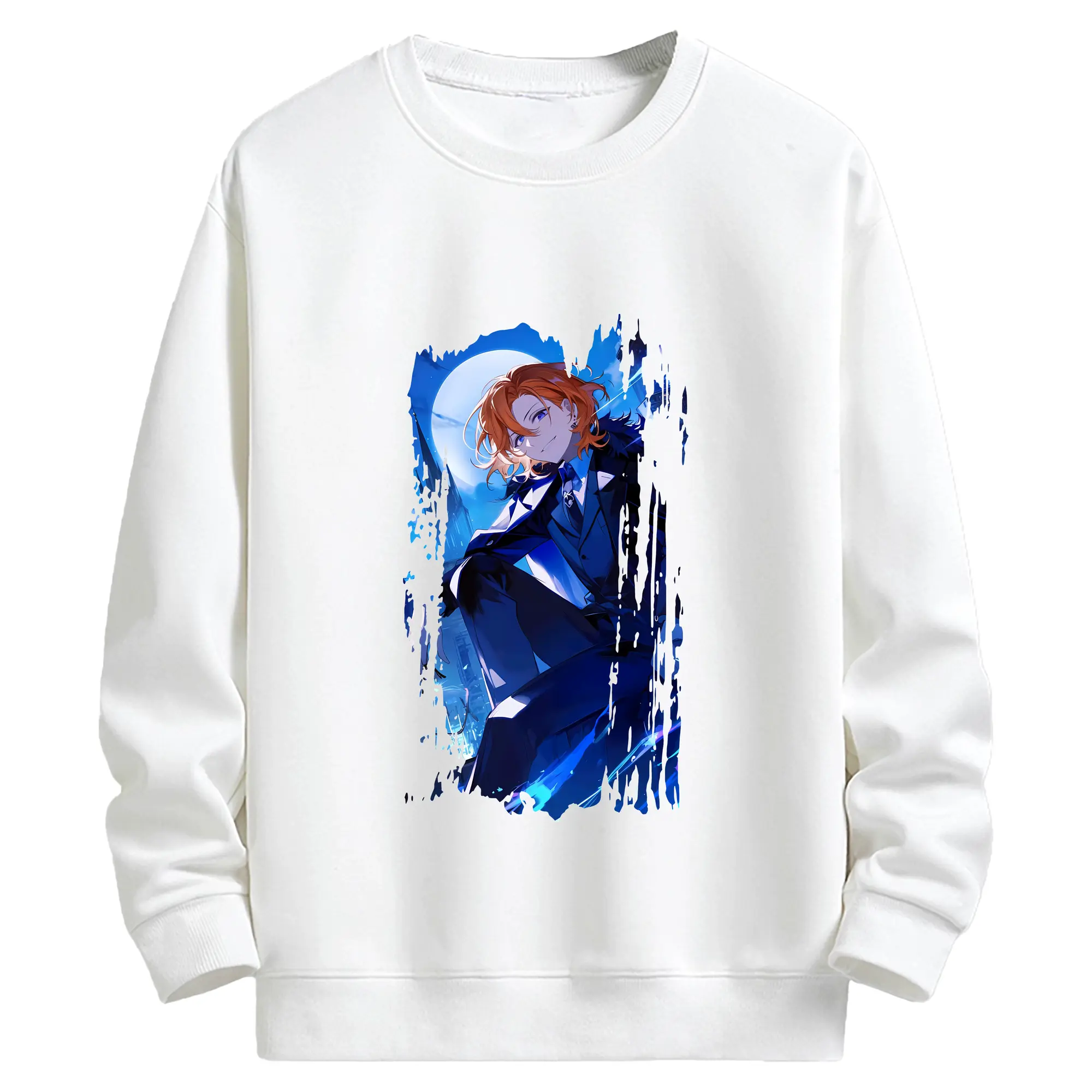 文豪ストレイドッグス グッズ,中原中也 - キッズ クルーネックスウェットシャツ ・ フロントプリント ・ 綿80％ ポリエステル20％ ・ 快適 通学 スポーツ 日常使い お散歩用