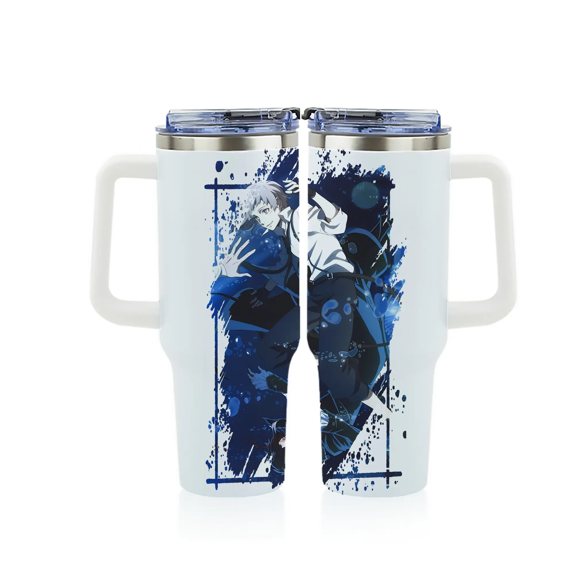 文豪ストレイドッグス グッズ,中島敦 - 1200mL フルプリント車用タンブラー ・ 304ステンレス 内側 ・ 201ステンレス 外側 ・ 保温 保冷 ・ 通勤 ドライブ アウトドア用