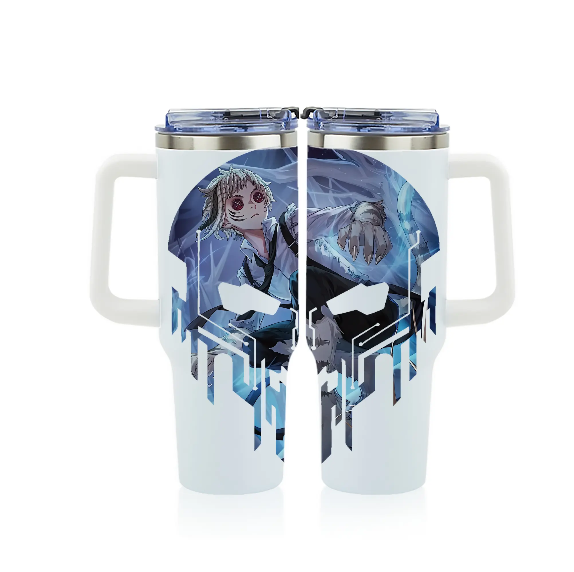 文豪ストレイドッグス グッズ,中島敦 - 1200mL フルプリント車用タンブラー ・ 304ステンレス 内側 ・ 201ステンレス 外側 ・ 保温 保冷 ・ 通勤 ドライブ アウトドア用