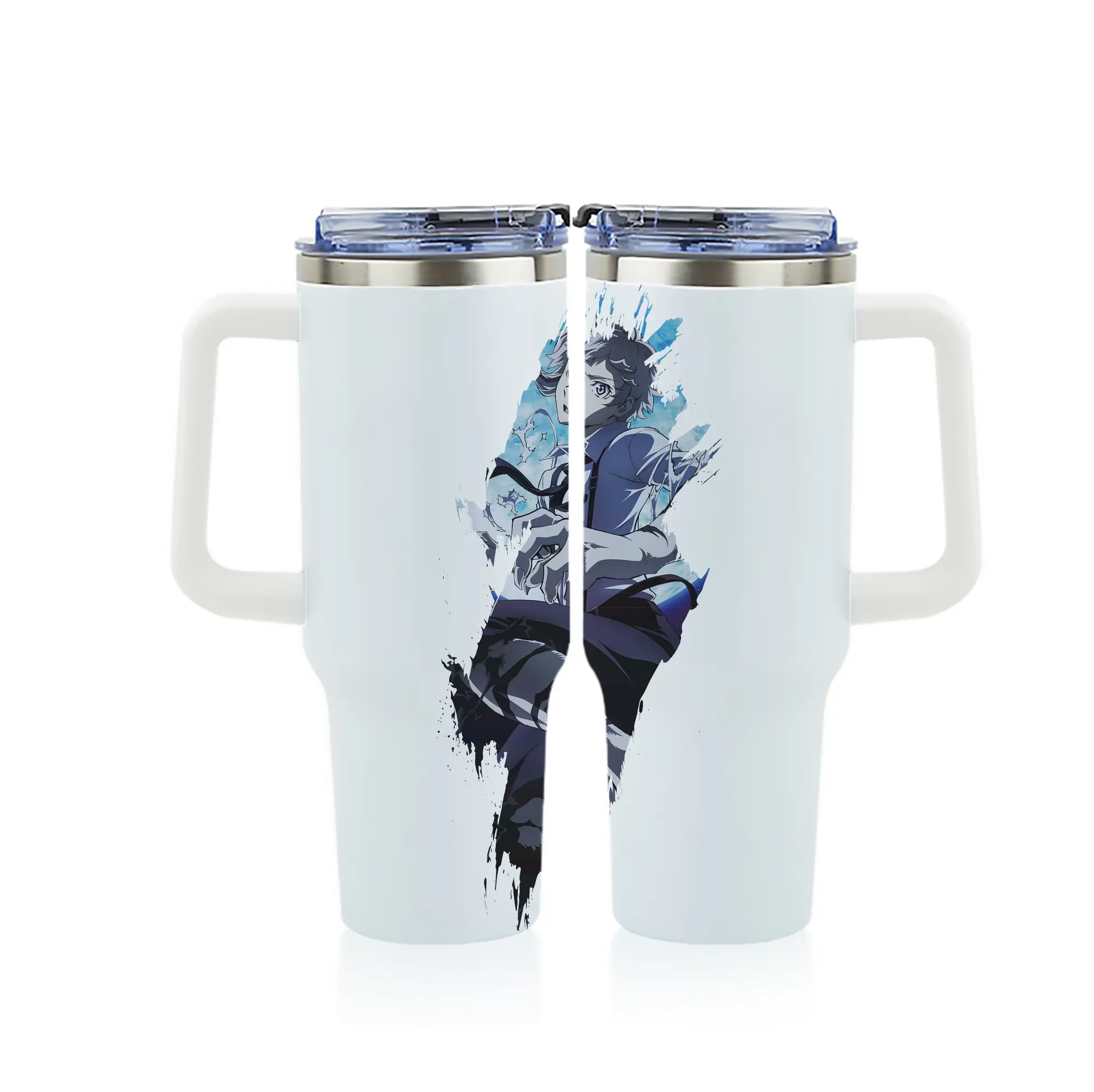 文豪ストレイドッグス グッズ,中島敦 - 1200mL フルプリント車用タンブラー ・ 304ステンレス 内側 ・ 201ステンレス 外側 ・ 保温 保冷 ・ 通勤 ドライブ アウトドア用