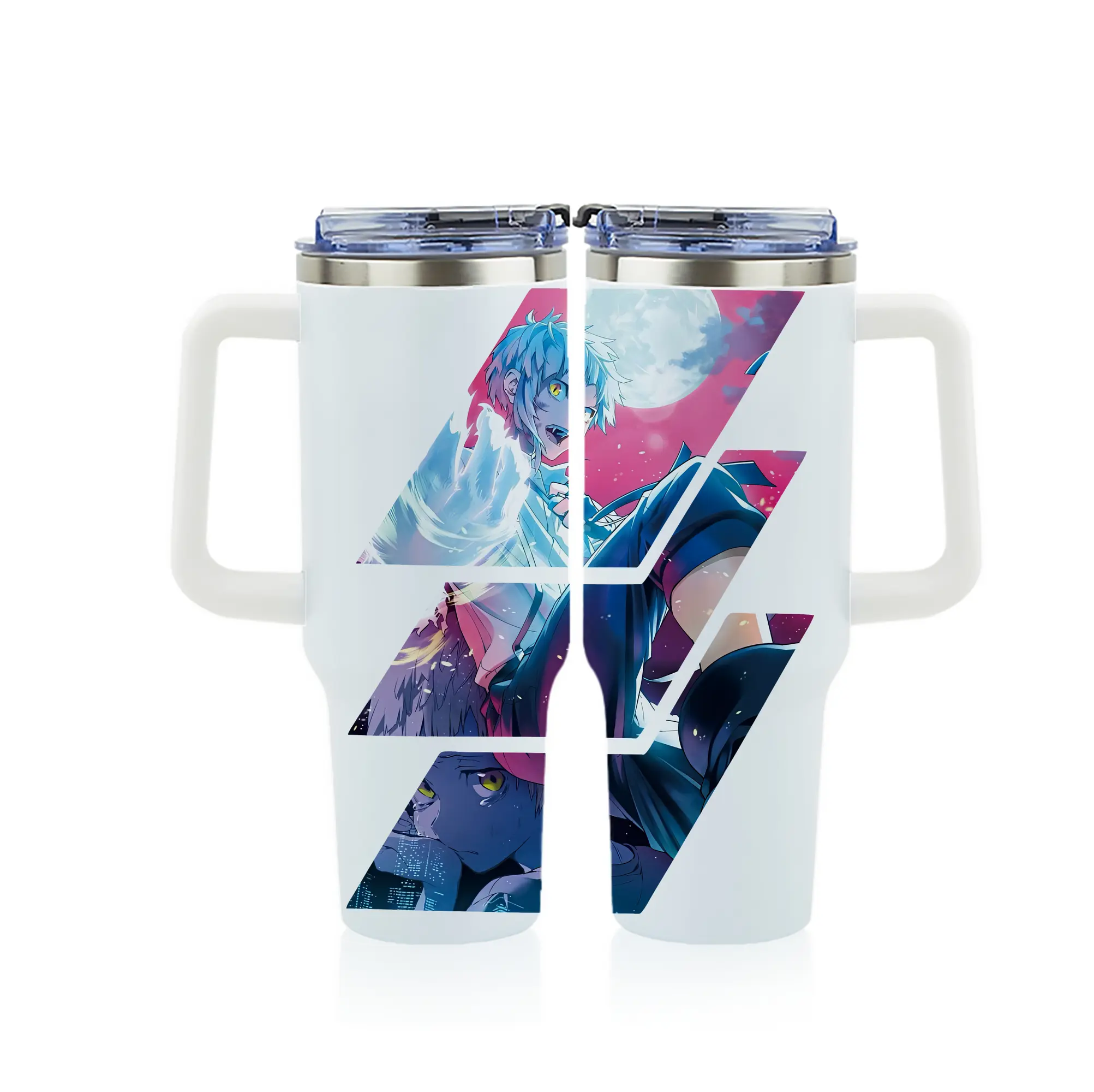 文豪ストレイドッグス グッズ,中島敦 - 1200mL フルプリント車用タンブラー ・ 304ステンレス 内側 ・ 201ステンレス 外側 ・ 保温 保冷 ・ 通勤 ドライブ アウトドア用