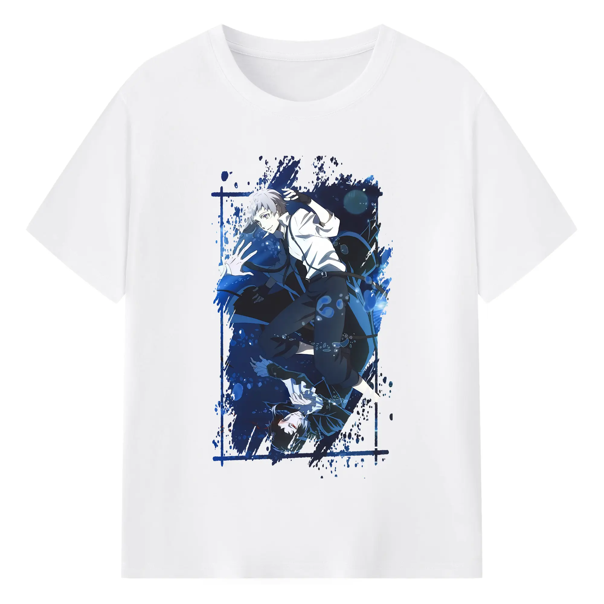 文豪ストレイドッグス グッズ,中島敦 - 綿100％ 半袖Tシャツ ・ フロントプリント ・ 快適 通気性 ・ 日常使い 散歩 スポーツ用