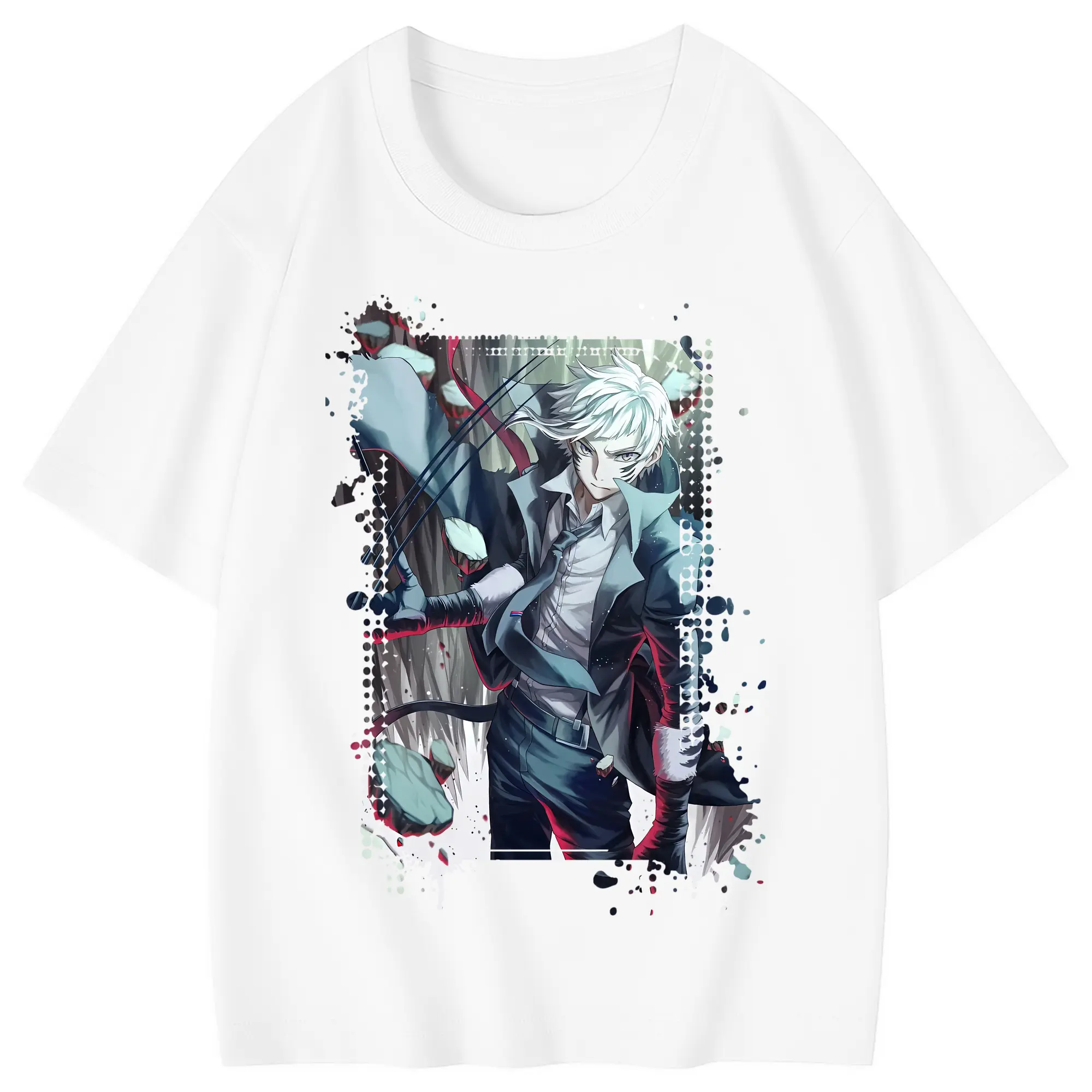 文豪ストレイドッグス グッズ,中島敦 - 綿100％ キッズTシャツ ・ フロントプリント ・ 快適 通気性 ・ スポーツ カジュアル 散歩用