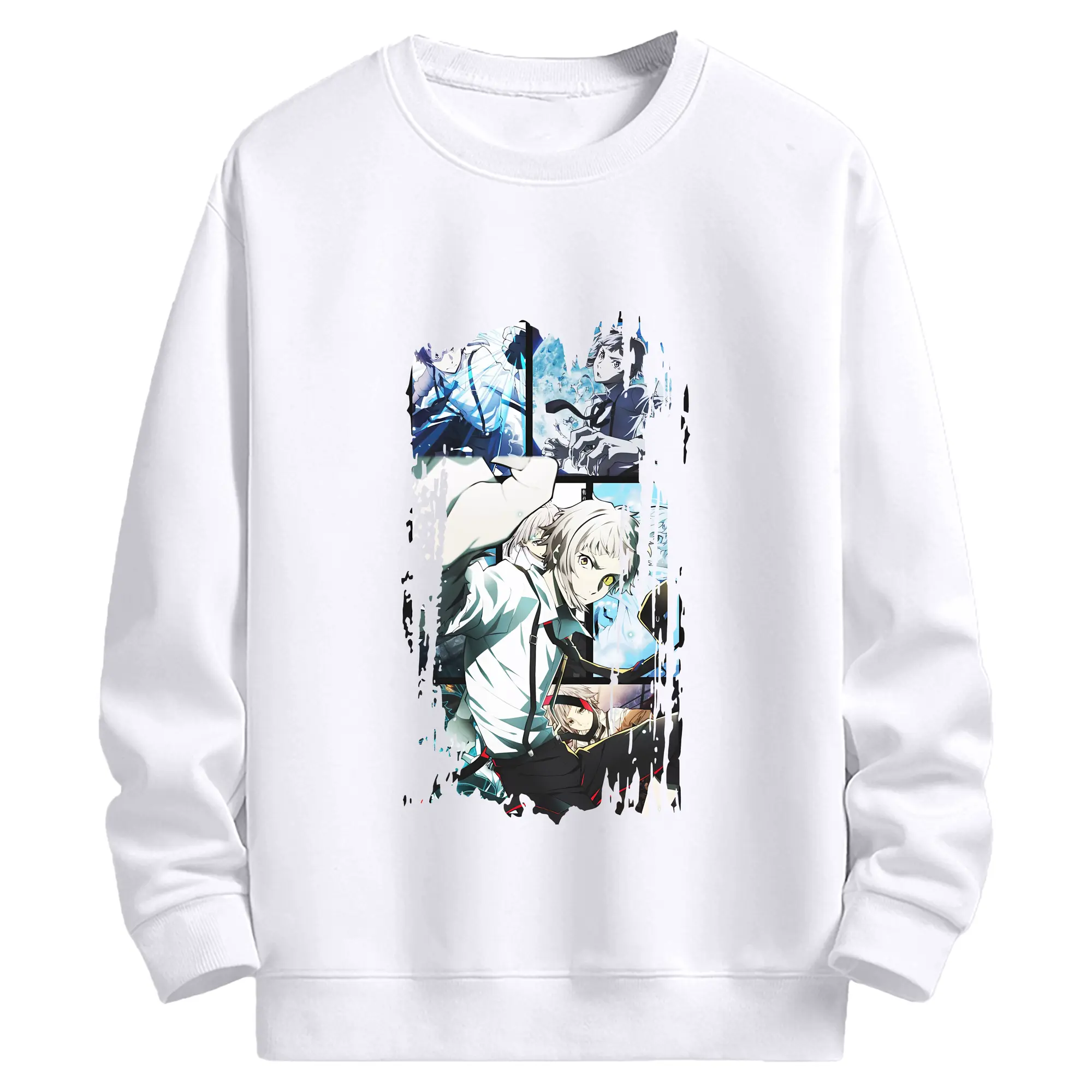 文豪ストレイドッグス グッズ,中島敦 - 高品質 クルーネック スウェット ・ コットン59％ ポリエステル41％ ・ ユニセックス 長袖 トレーナー ・ カジュアル デイリー スポーツ 散歩用