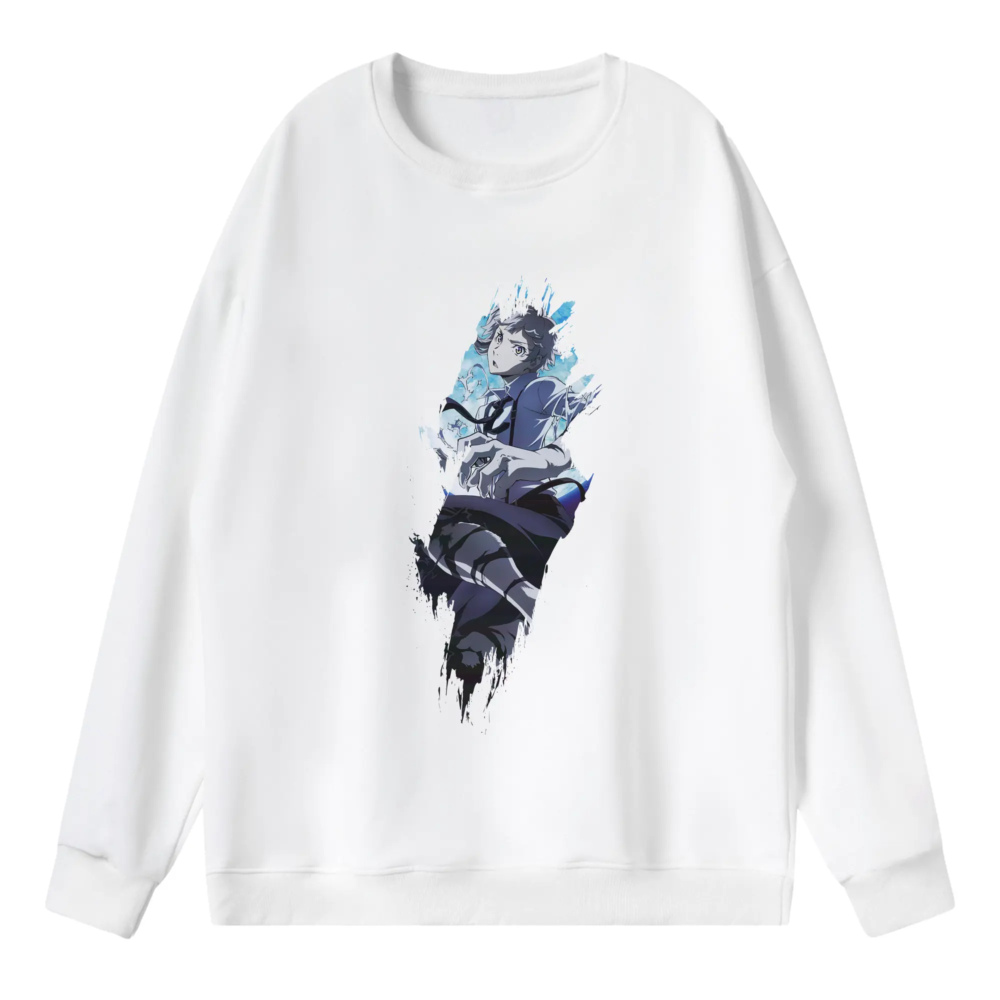 文豪ストレイドッグス グッズ,中島敦 - 薄手 クルーネック スウェット 裏毛260g · ポリエステル 春秋向け カジュアル 男女兼用 · トレーナー デイリー スポーツ 散歩に最適