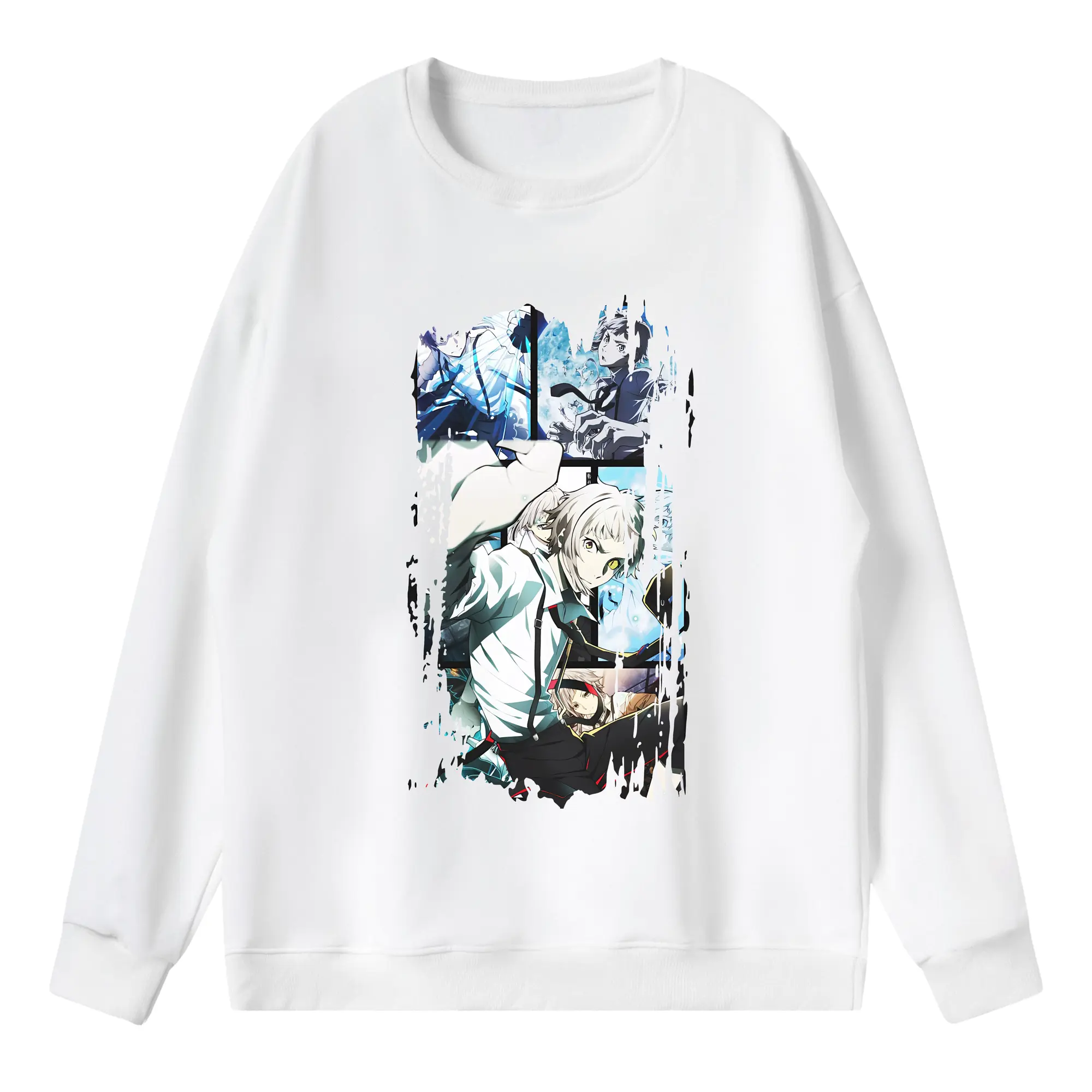 文豪ストレイドッグス グッズ,中島敦 - 薄手 クルーネック スウェット 裏毛260g · ポリエステル 春秋向け カジュアル 男女兼用 · トレーナー デイリー スポーツ 散歩に最適