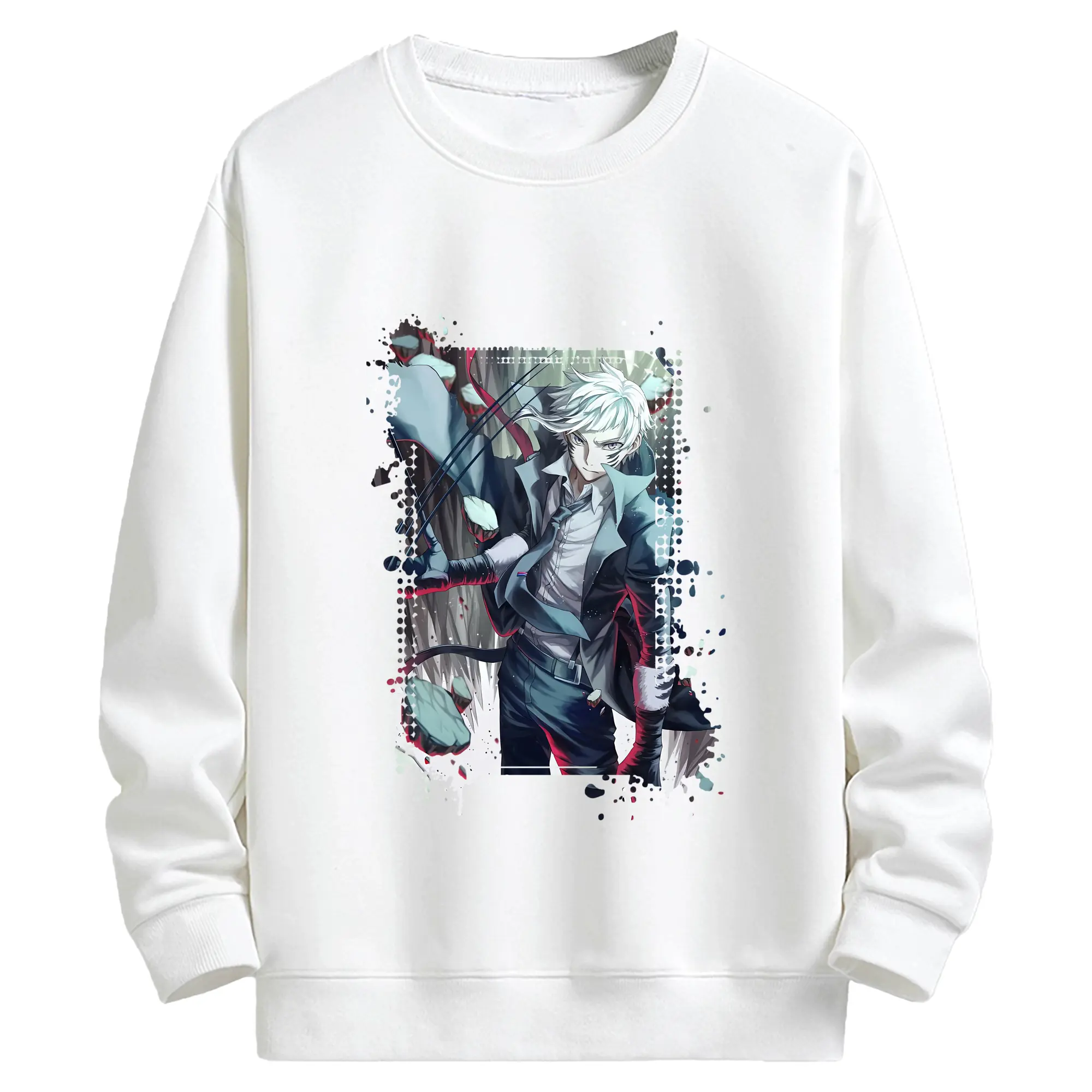 文豪ストレイドッグス グッズ,中島敦 - キッズ クルーネックスウェットシャツ ・ フロントプリント ・ 綿80％ ポリエステル20％ ・ 快適 通学 スポーツ 日常使い お散歩用