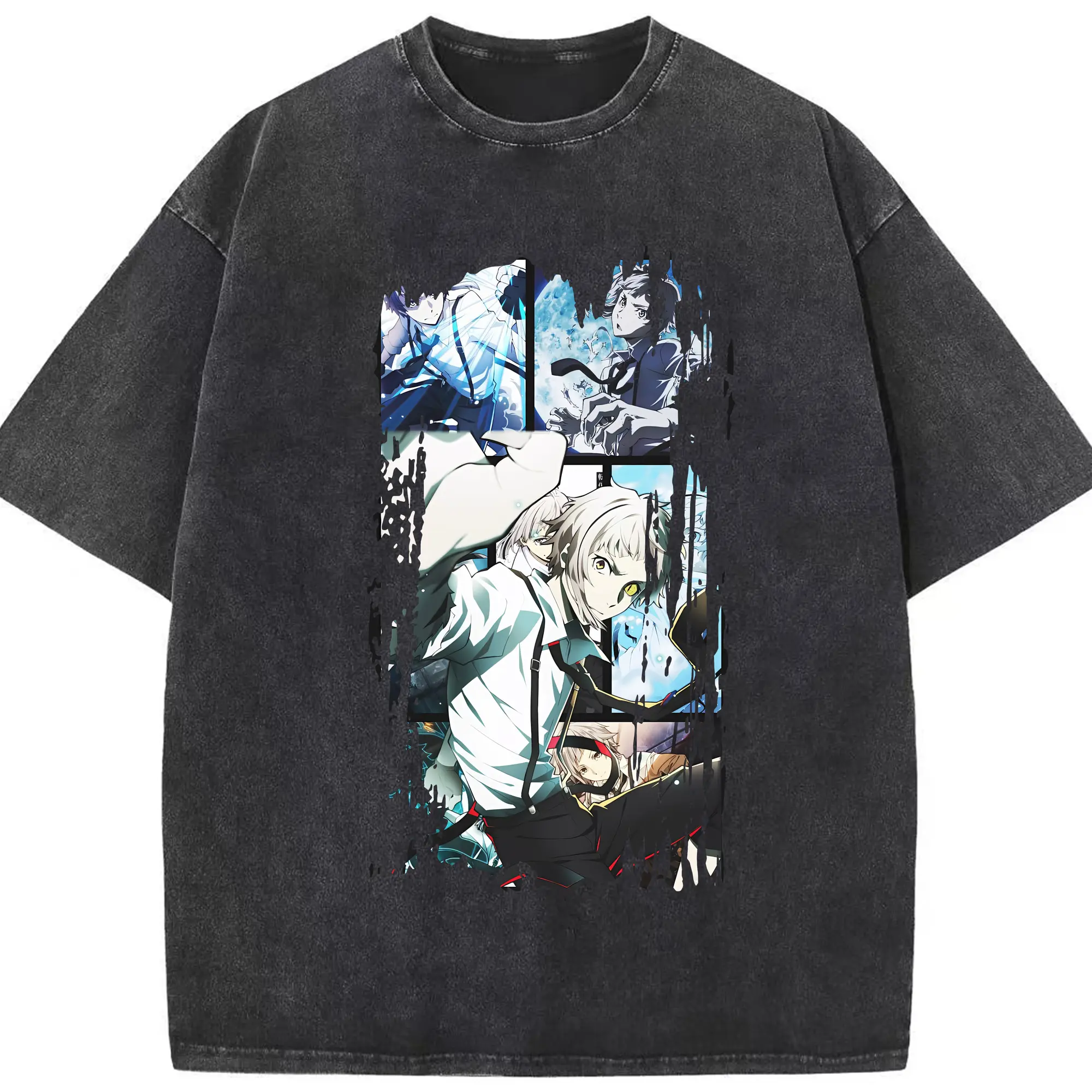 文豪ストレイドッグス グッズ,中島敦 - 綿100％ ヴィンテージ風 半袖Tシャツ ・ フロントプリント ・ 柔らか肌触り ・ 通気性 快適 ・ スポーツ カジュアル 外出用