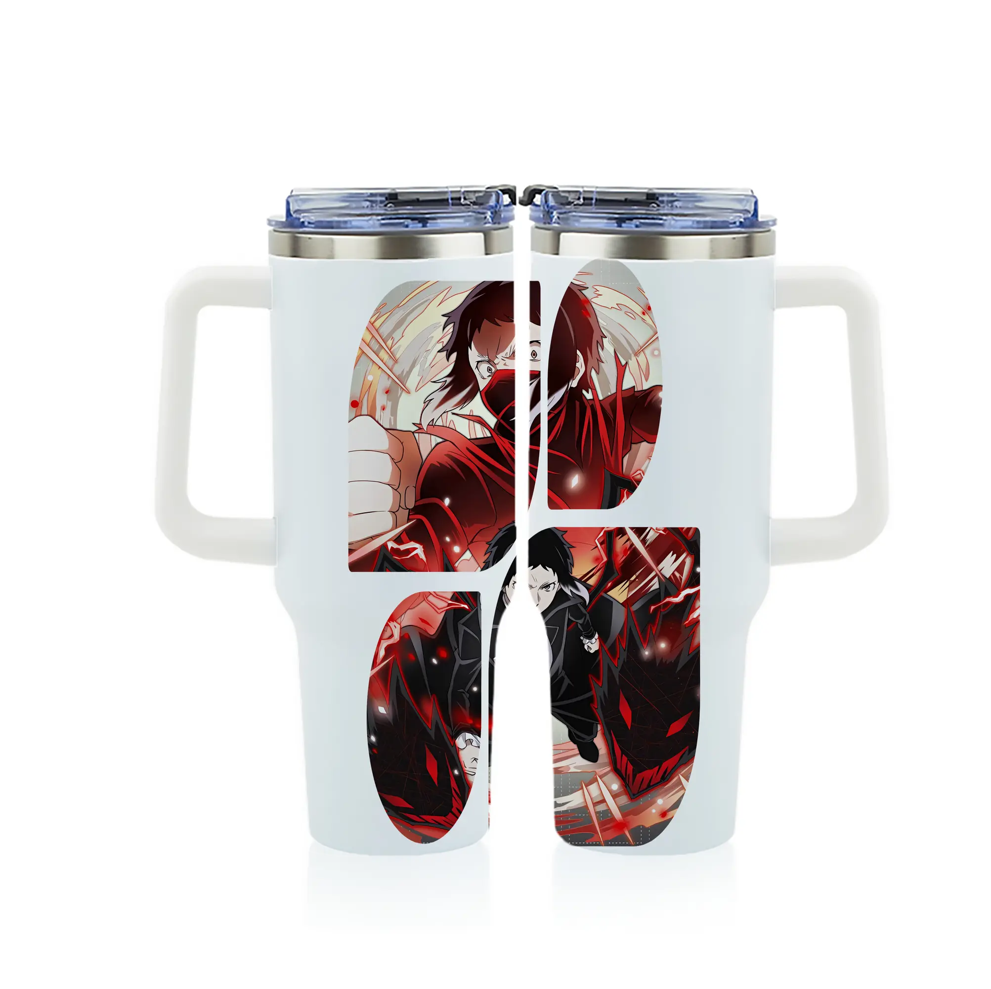 文豪ストレイドッグス グッズ,芥川龍之介 - 1200mL フルプリント車用タンブラー ・ 304ステンレス 内側 ・ 201ステンレス 外側 ・ 保温 保冷 ・ 通勤 ドライブ アウトドア用