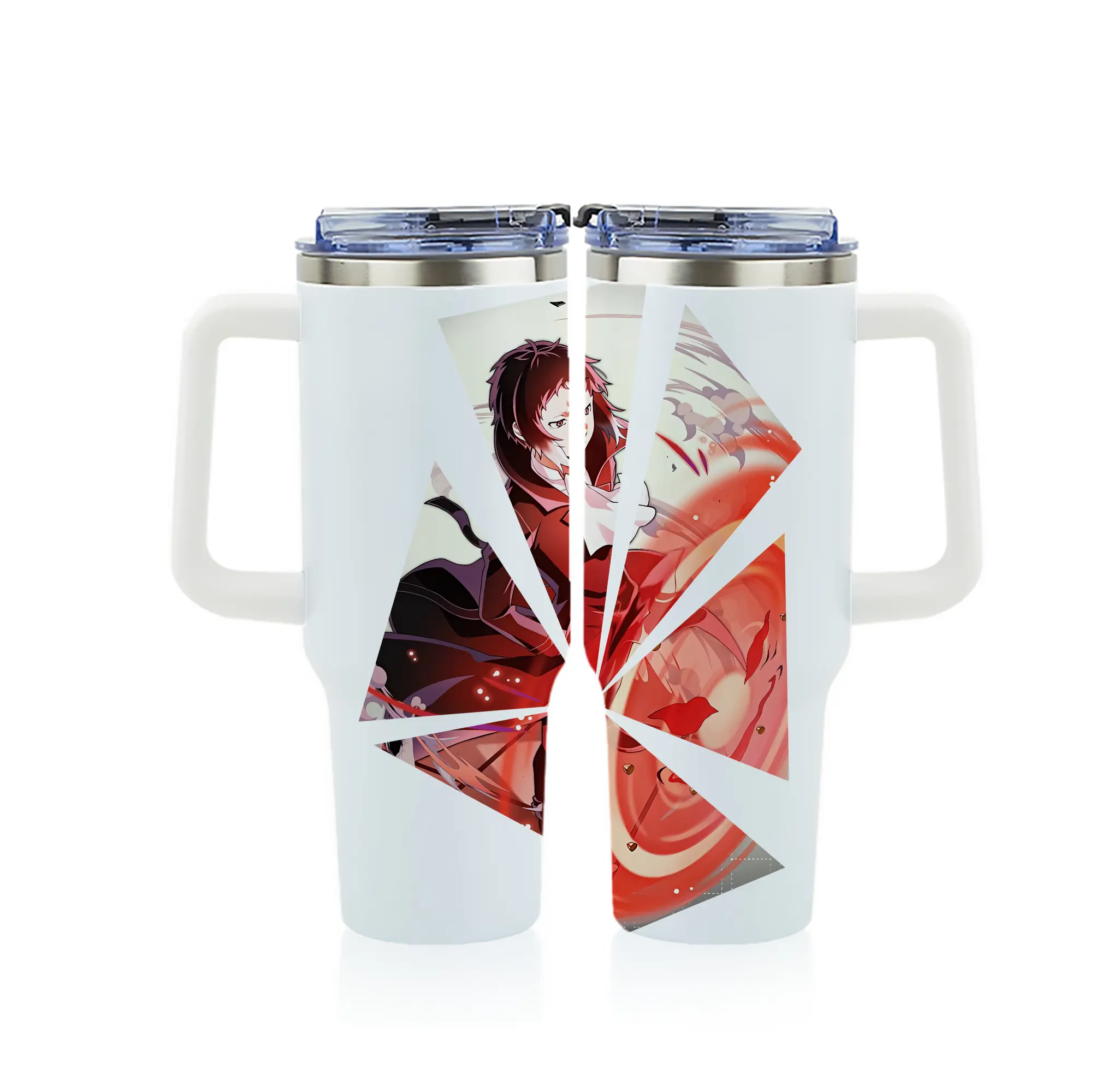 文豪ストレイドッグス グッズ,芥川龍之介 - 1200mL フルプリント車用タンブラー ・ 304ステンレス 内側 ・ 201ステンレス 外側 ・ 保温 保冷 ・ 通勤 ドライブ アウトドア用