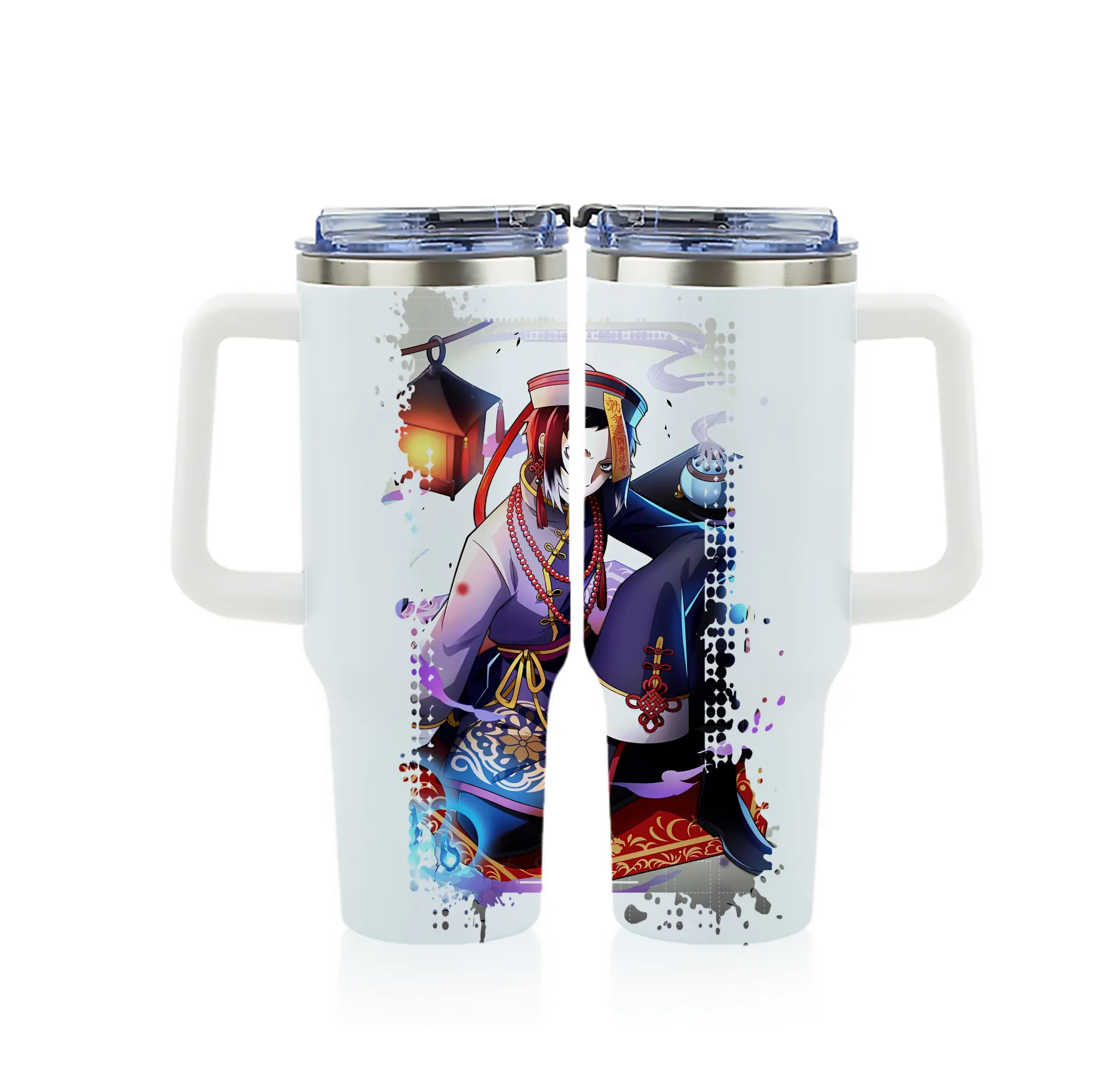 文豪ストレイドッグス グッズ,芥川龍之介 - 1200mL フルプリント車用タンブラー ・ 304ステンレス 内側 ・ 201ステンレス 外側 ・ 保温 保冷 ・ 通勤 ドライブ アウトドア用