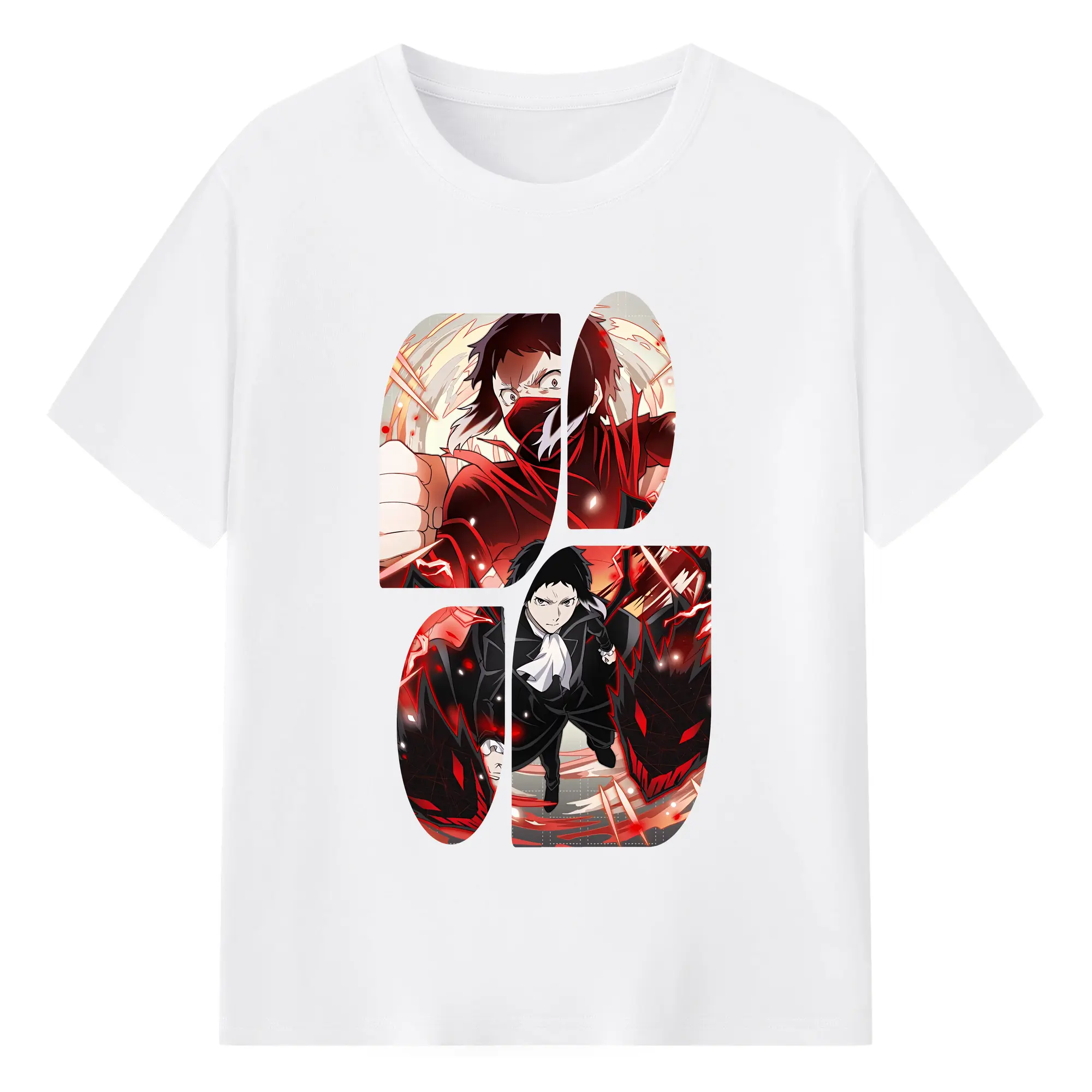 文豪ストレイドッグス グッズ,芥川龍之介 - 綿100％ 半袖Tシャツ ・ フロントプリント ・ 快適 通気性 ・ 日常使い 散歩 スポーツ用