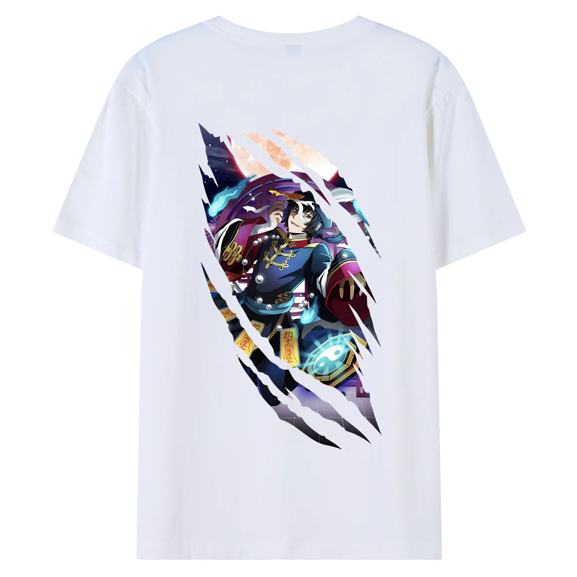 文豪ストレイドッグス グッズ,芥川龍之介 - 綿100％ 半袖Tシャツ ・ バックプリント ・ 快適 通気性 ・ 日常使い 散歩 スポーツ用