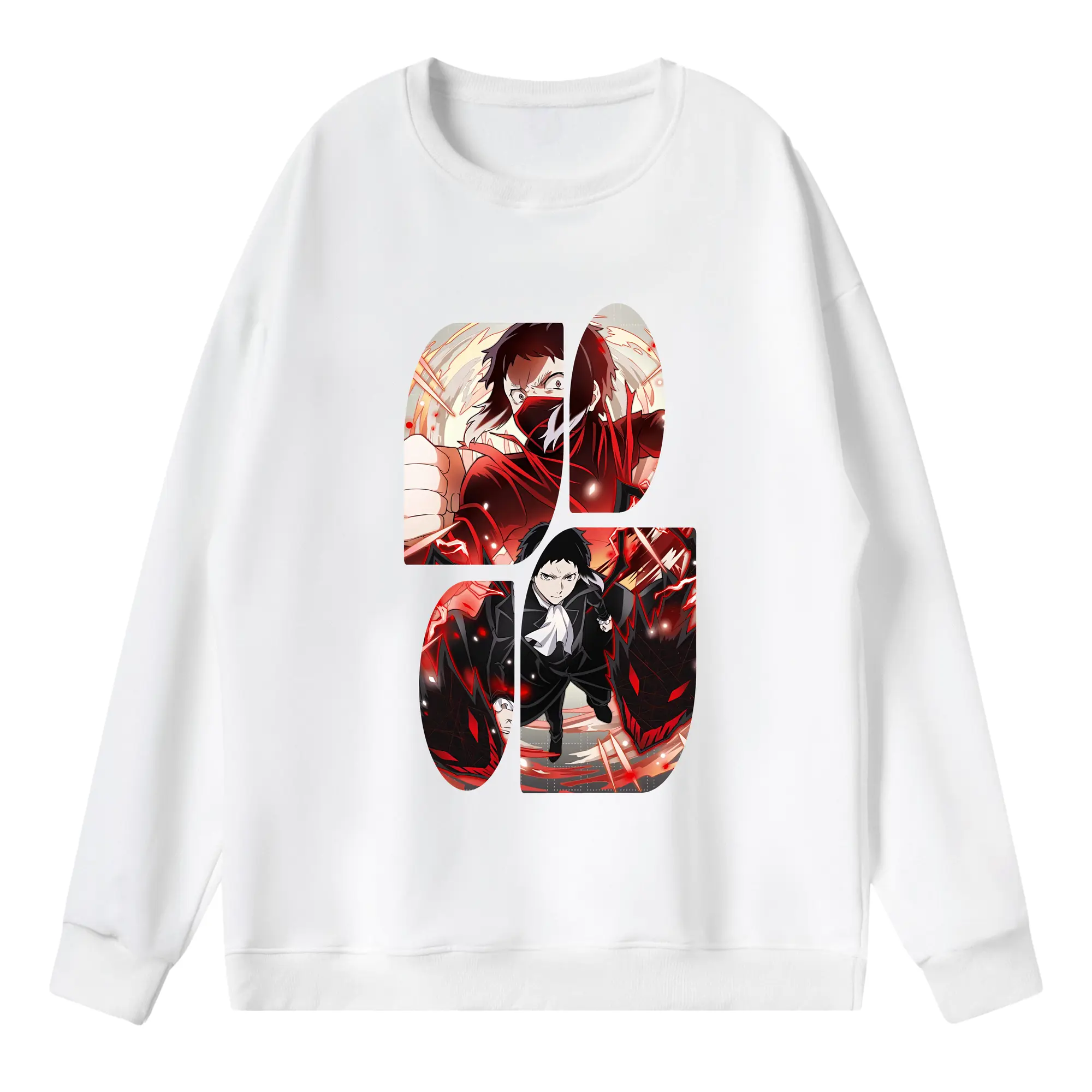 文豪ストレイドッグス グッズ,芥川龍之介 - 薄手 クルーネック スウェット 裏毛260g · ポリエステル 春秋向け カジュアル 男女兼用 · トレーナー デイリー スポーツ 散歩に最適