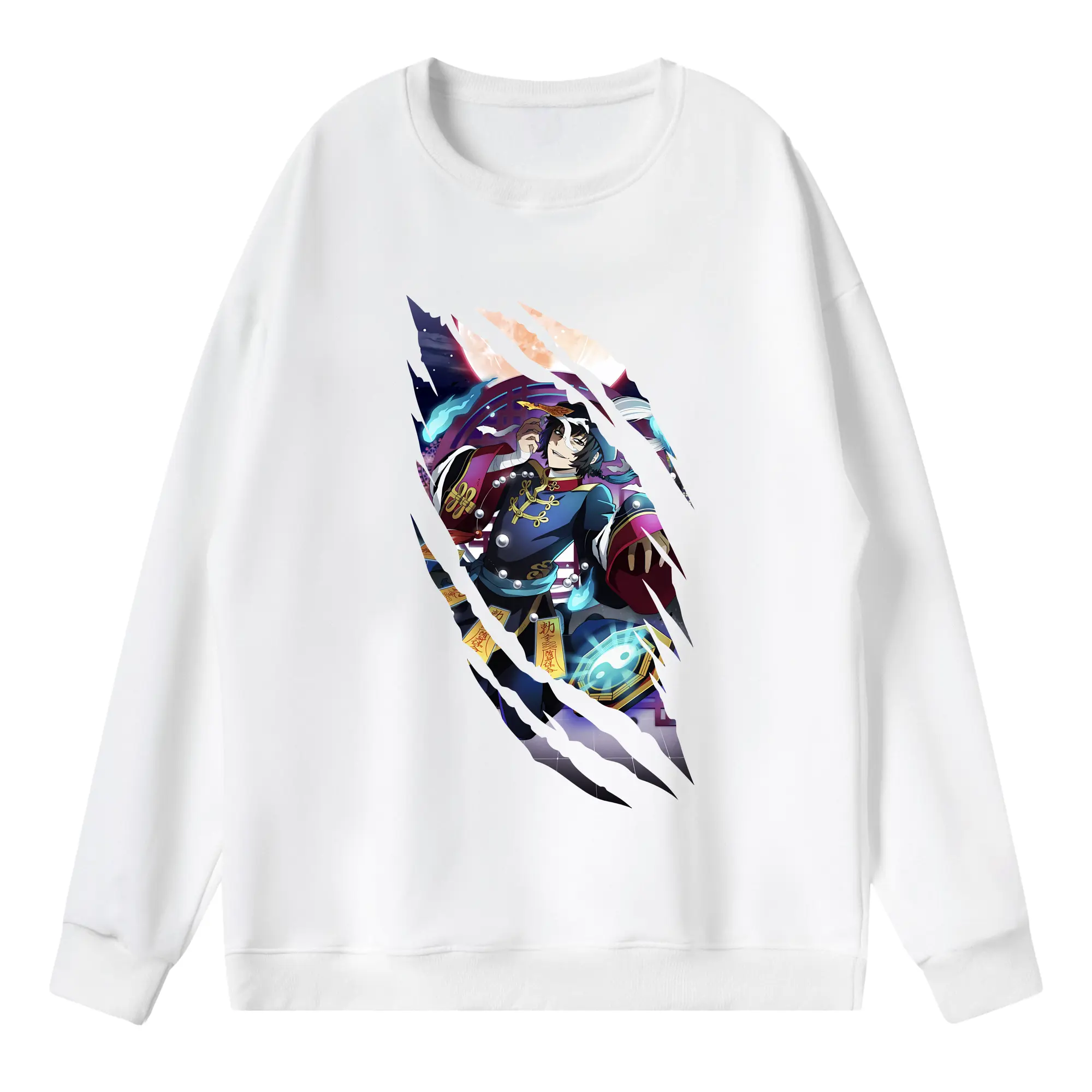 文豪ストレイドッグス グッズ,芥川龍之介 - 薄手 クルーネック スウェット 裏毛260g · ポリエステル 春秋向け カジュアル 男女兼用 · トレーナー デイリー スポーツ 散歩に最適