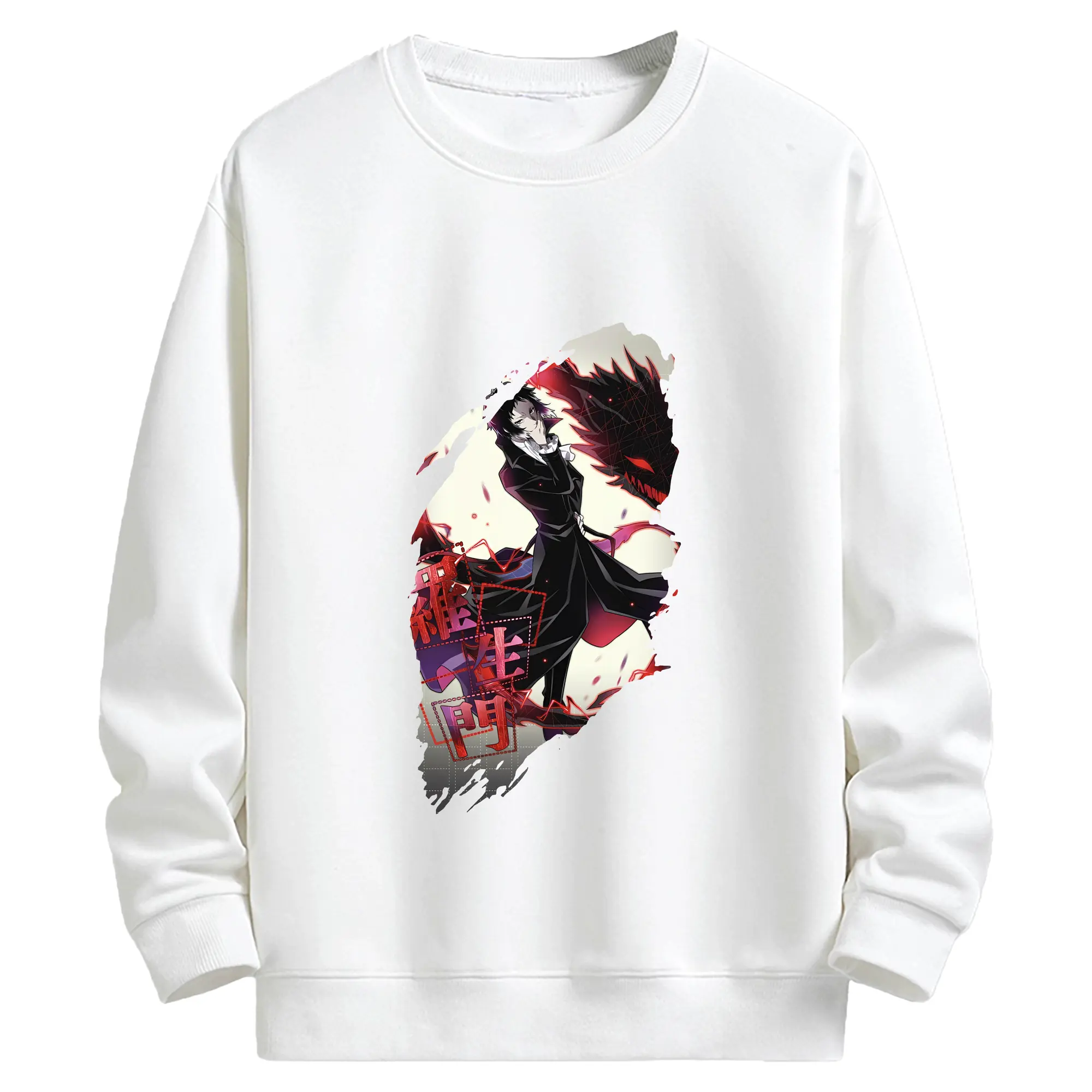 文豪ストレイドッグス グッズ,芥川龍之介 - キッズ クルーネックスウェットシャツ ・ フロントプリント ・ 綿80％ ポリエステル20％ ・ 快適 通学 スポーツ 日常使い お散歩用