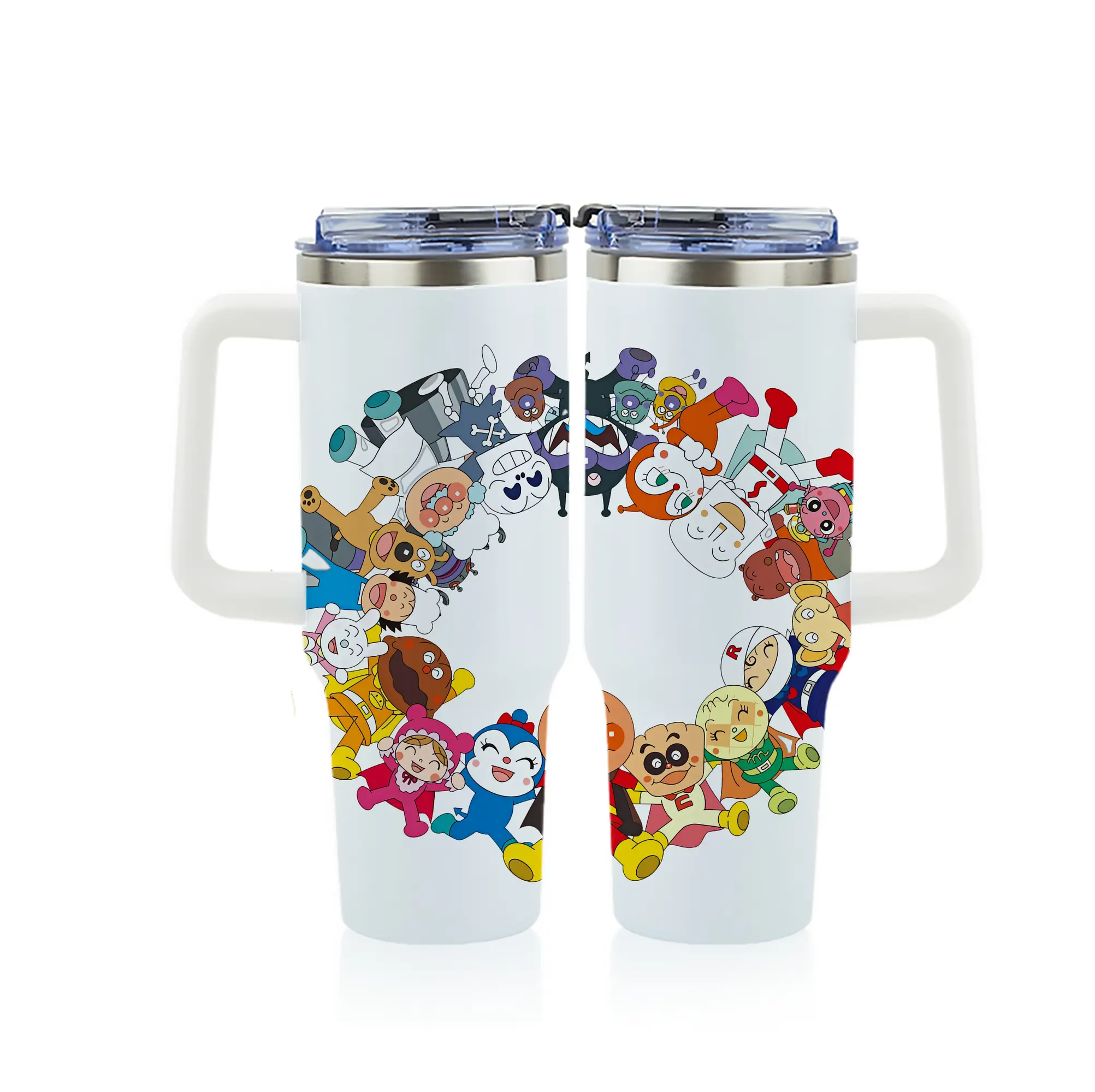 アンパンマン グッズ,アンパンマン - 1200mL フルプリント車用タンブラー ・ 304ステンレス 内側 ・ 201ステンレス 外側 ・ 保温 保冷 ・ 通勤 ドライブ アウトドア用