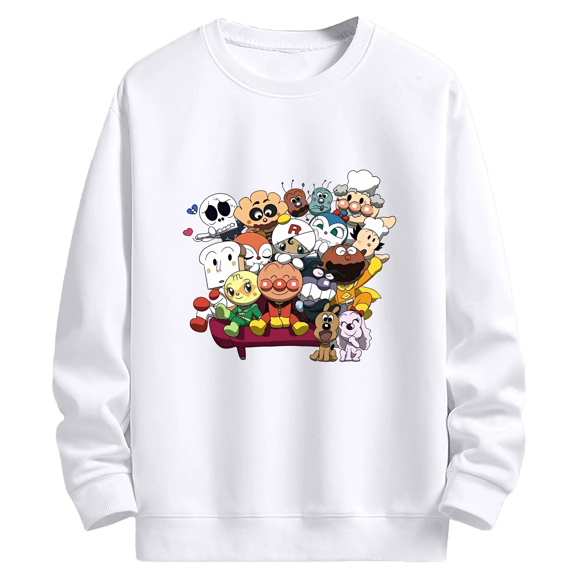 アンパンマン グッズ,アンパンマン - 高品質 クルーネック スウェット ・ コットン59％ ポリエステル41％ ・ ユニセックス 長袖 トレーナー ・ カジュアル デイリー スポーツ 散歩用