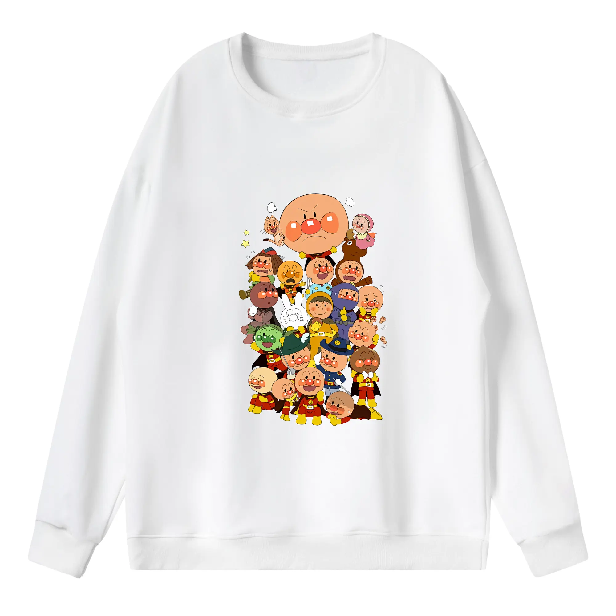 アンパンマン グッズ,アンパンマン - 薄手 クルーネック スウェット 裏毛260g · ポリエステル 春秋向け カジュアル 男女兼用 · トレーナー デイリー スポーツ 散歩に最適